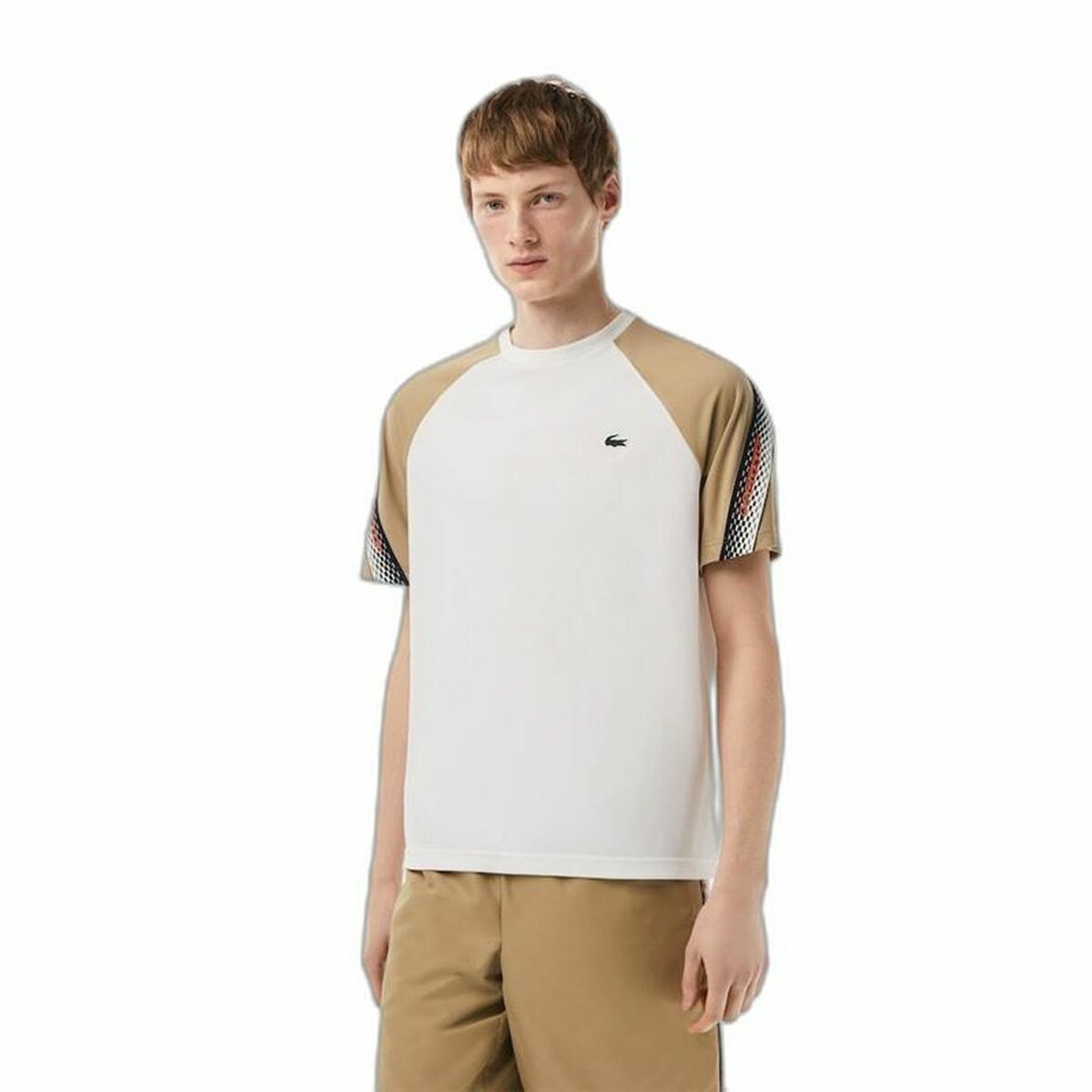 Футболка з коротким рукавом Lacoste Sport Regular Fit Color-Block Білий Чоловічий-3