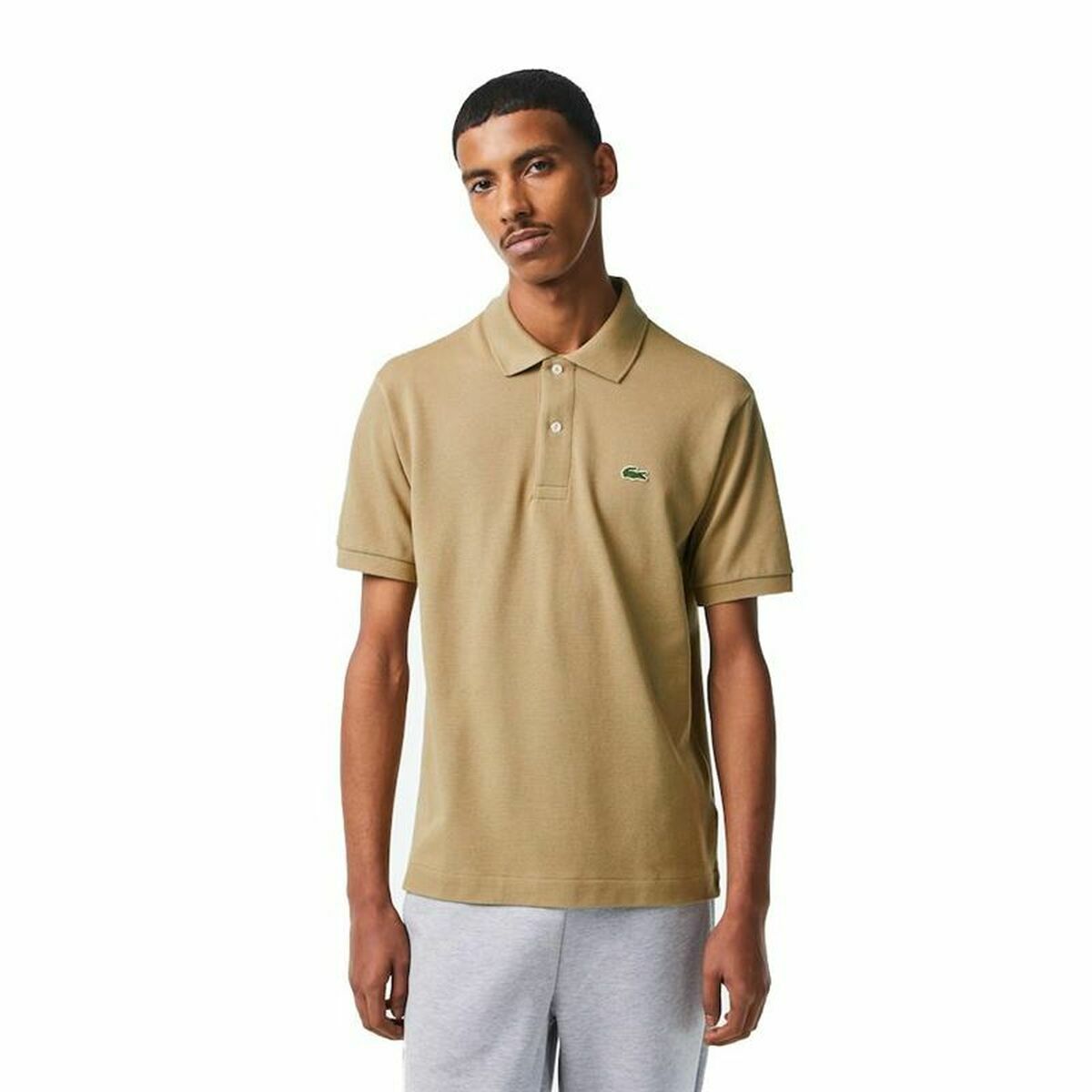 Поло с коротким рукавом мужское Lacoste Fit L.12.12 Коричневый-3