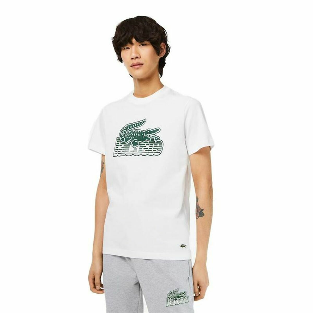 Lacoste White Unisex Short Sleeve T-Shirt-2