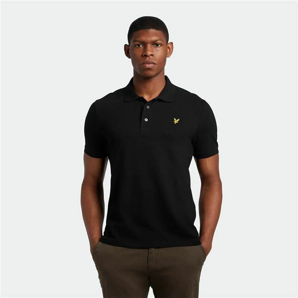 Поло с коротким рукавом мужское Lyle & Scott V1-Plain Чёрный-3