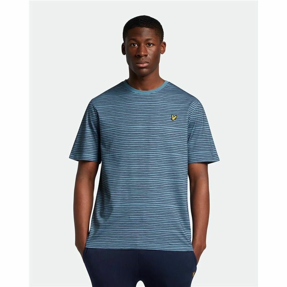 تي شيرت Lyle & Scott V1-Breton Stripe Blue Men's Short Shirt-3