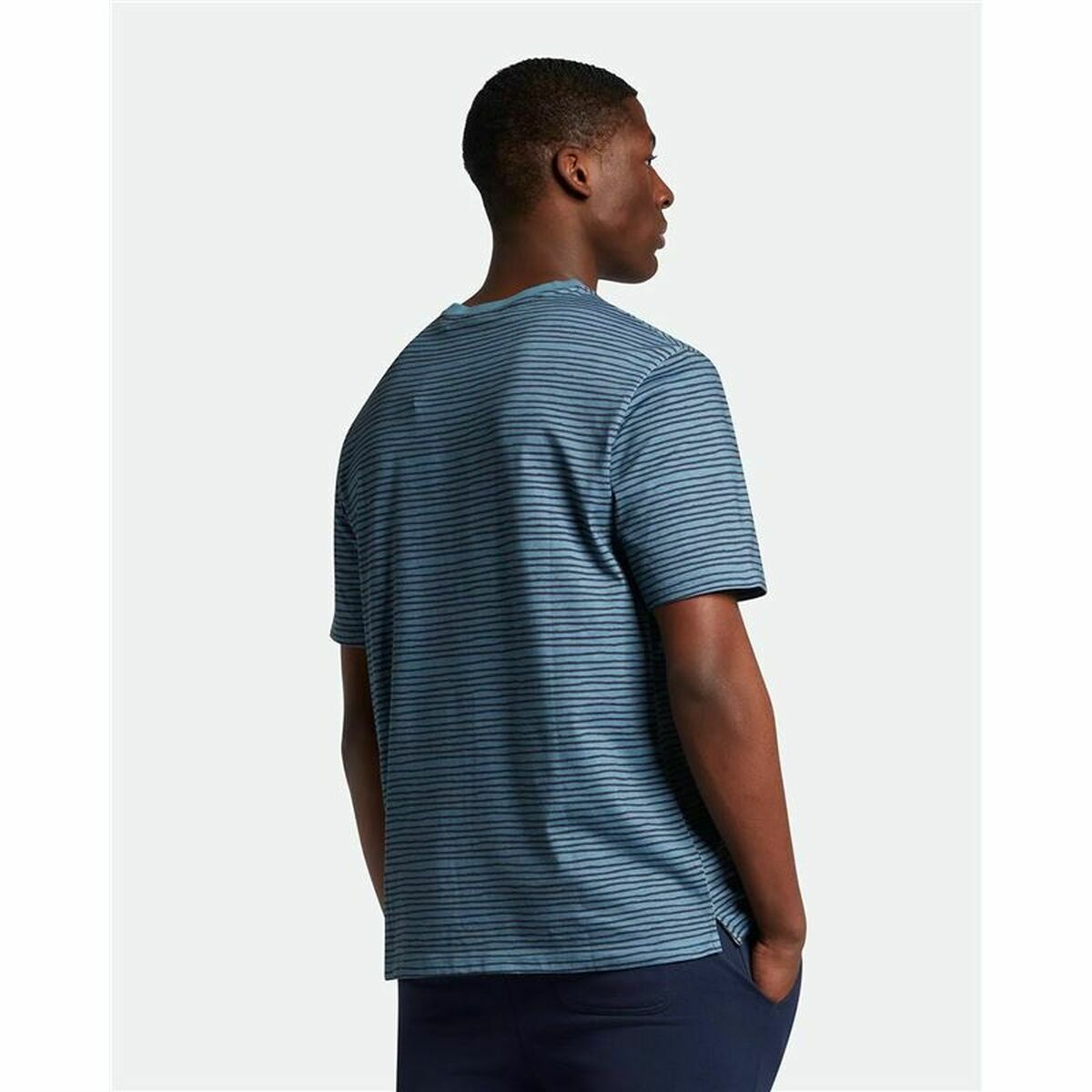 تي شيرت Lyle & Scott V1-Breton Stripe Blue Men's Short Shirt-4