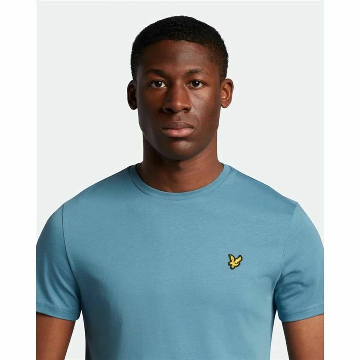 Футболка с коротким рукавом Lyle & Scott V1-Plain Светло Синий Мужской-2