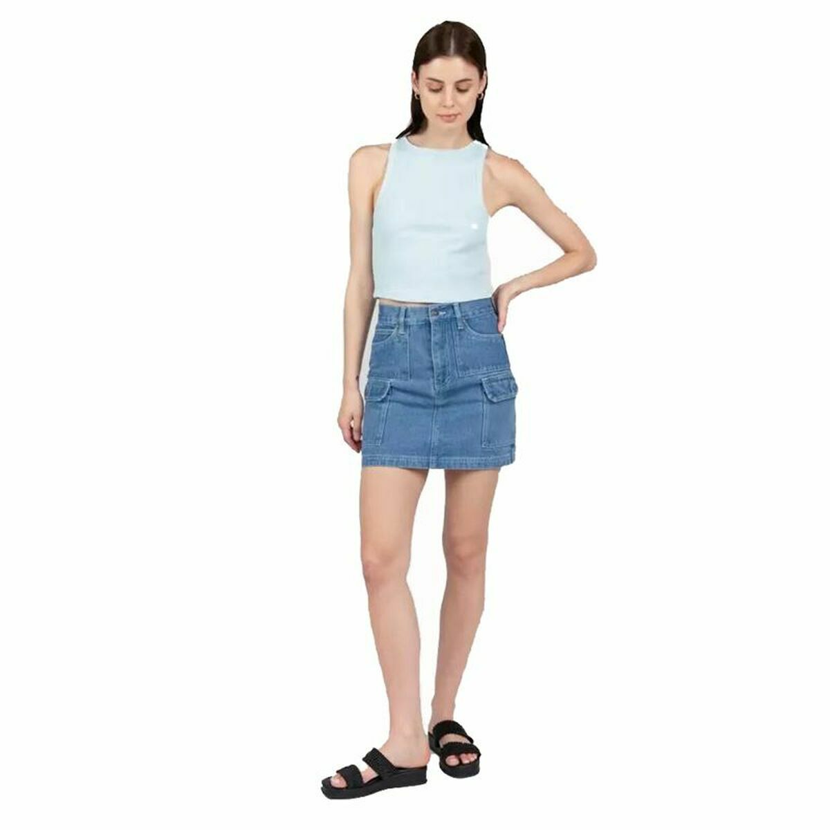 Women's Short Sleeve T-Shirt 24COLOURS Casual Blue Light Blue-3