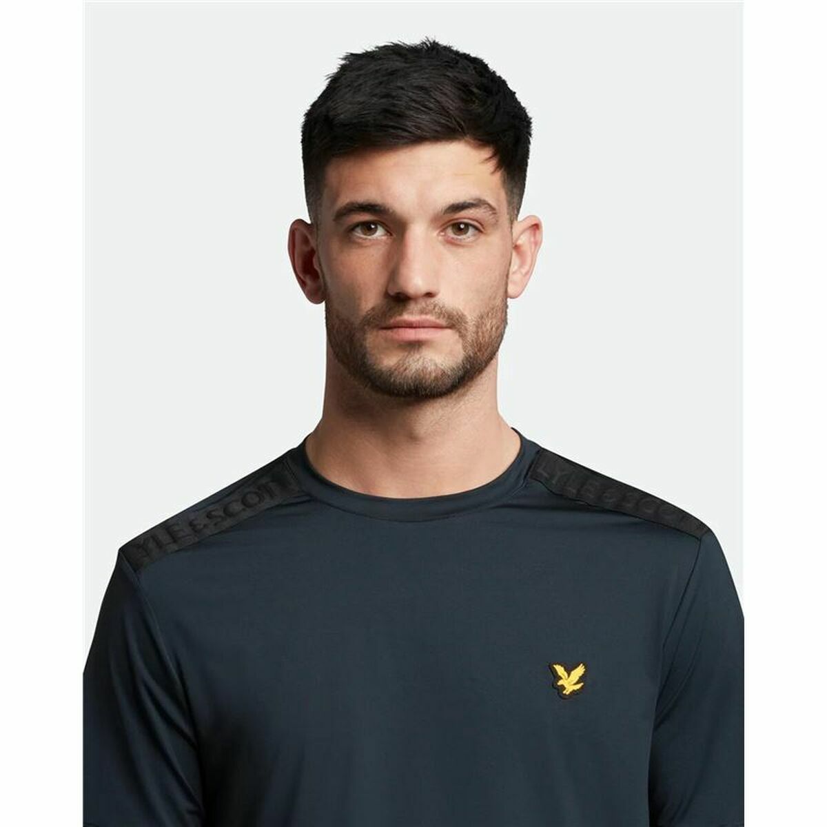 قميص Lyle & Scott Sp1-Shoulder ذو الأكمام القصيرة للرجال السود-5