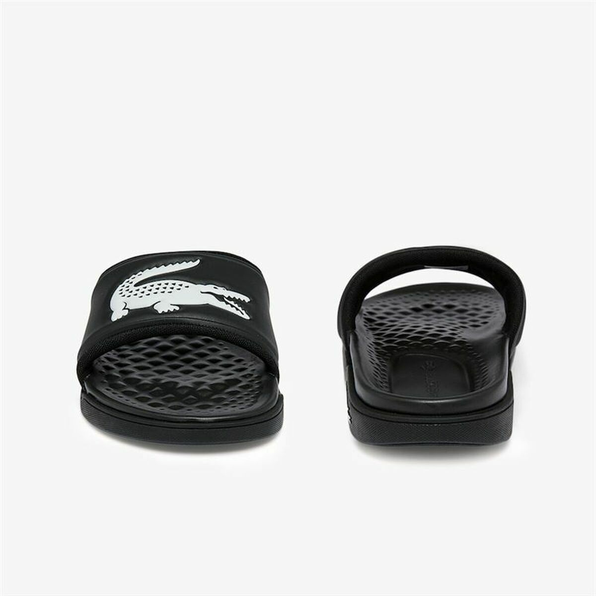 Шлепанцы для женщин Lacoste Croco Dualiste Synthetic Logo Strap Чёрный-6
