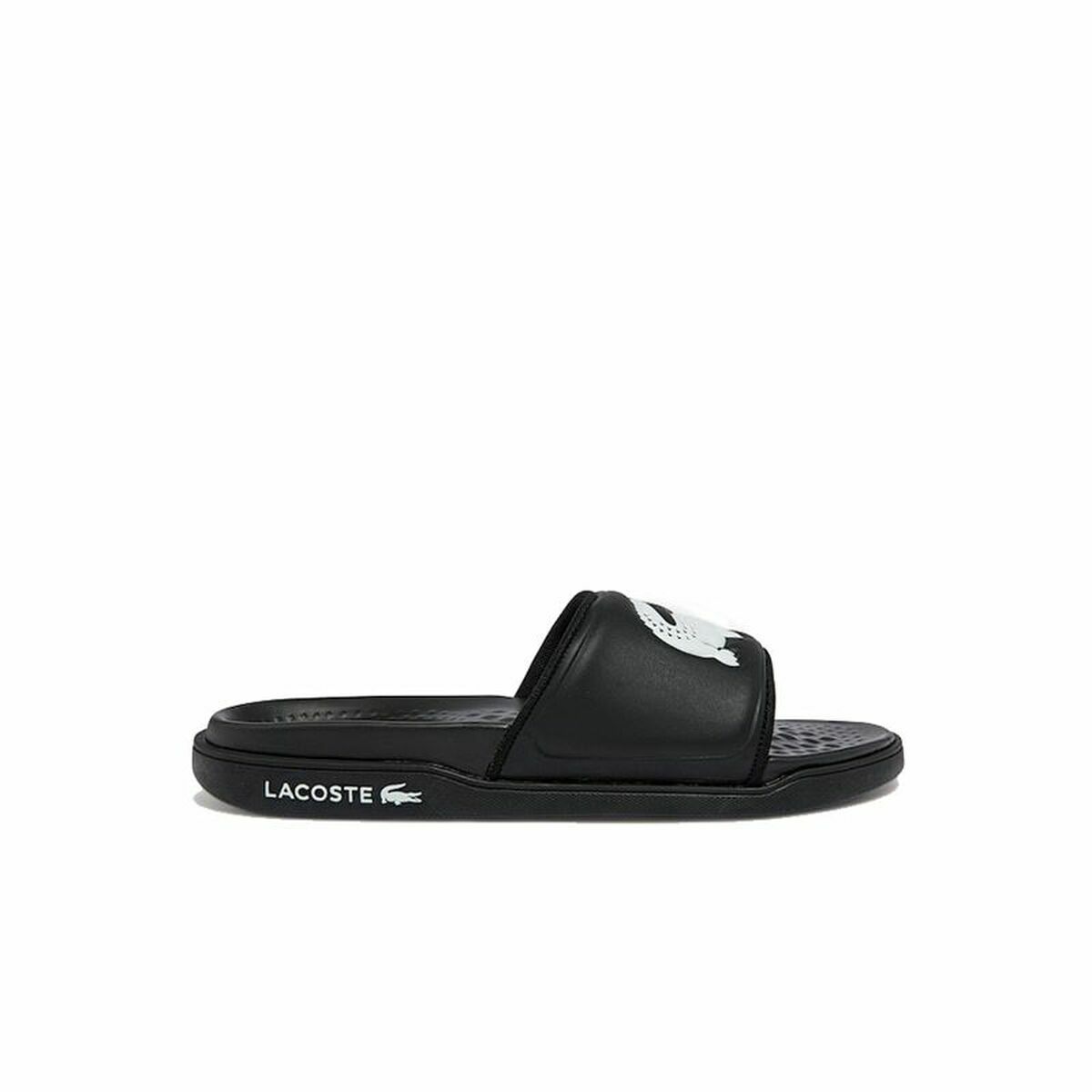 Шлепанцы для женщин Lacoste Croco Dualiste Synthetic Logo Strap Чёрный-2