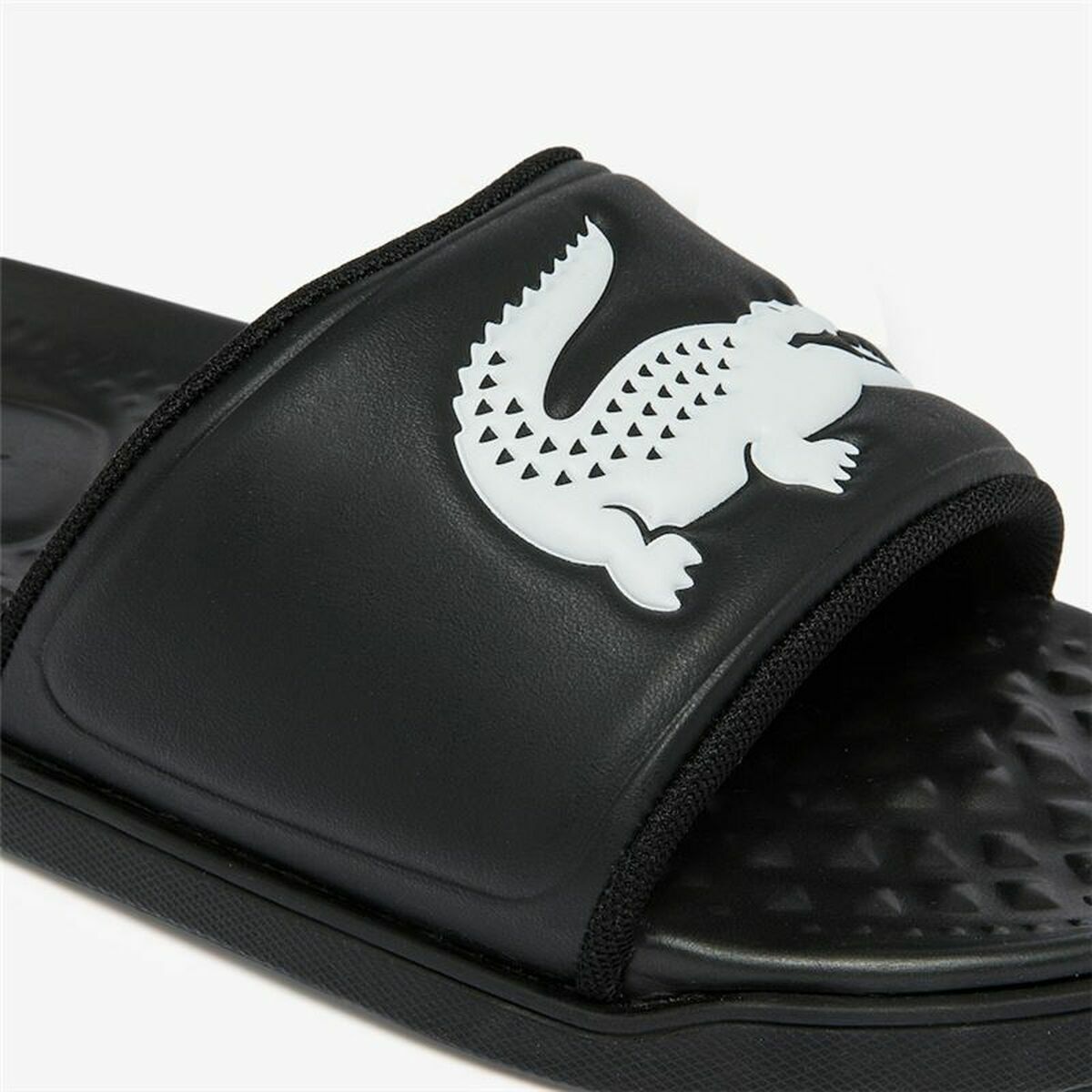 Шлепанцы для женщин Lacoste Croco Dualiste Synthetic Logo Strap Чёрный-7