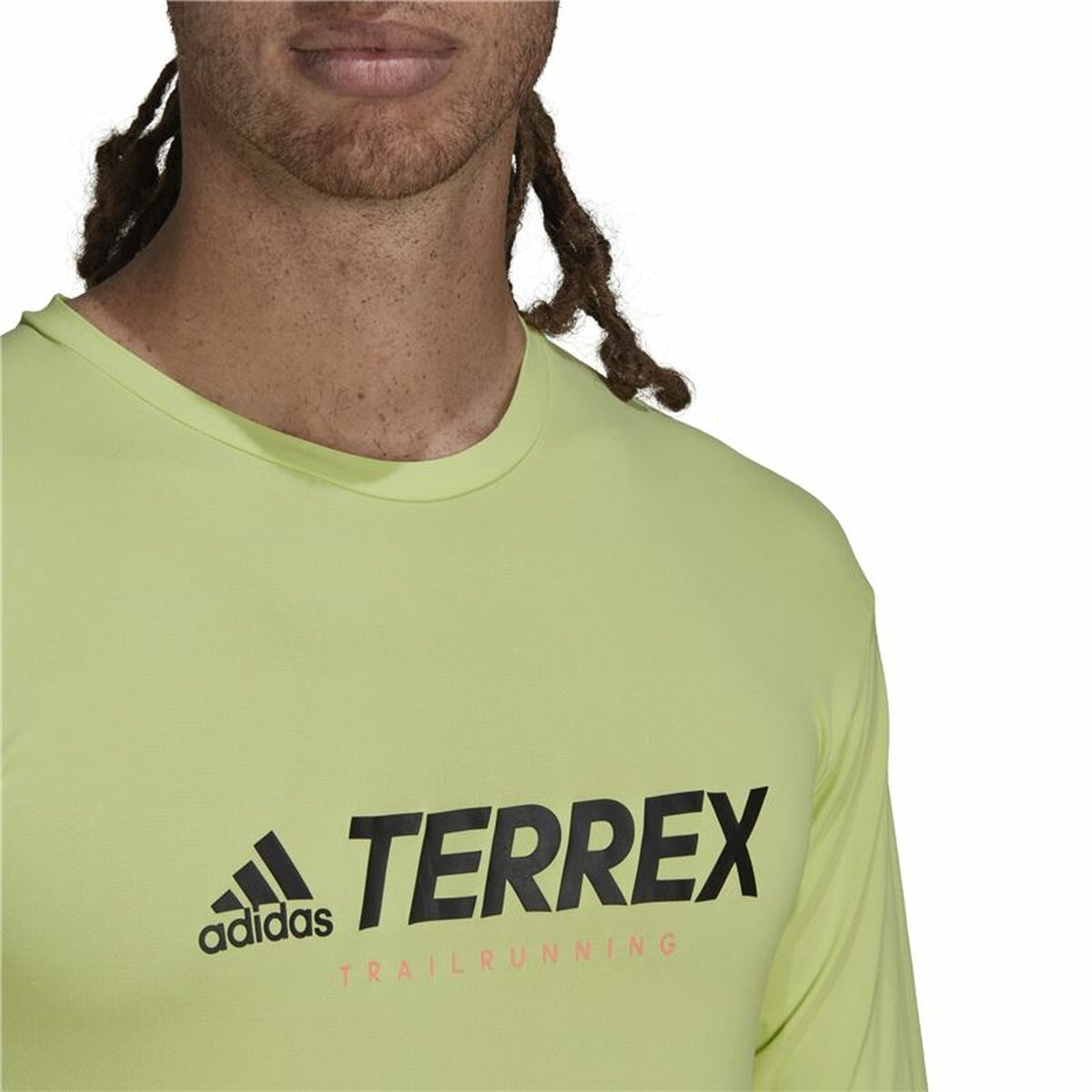 Рубашка с длинным рукавом мужская Adidas Terrex Primeblue Trail Лаймовый зеленый-3