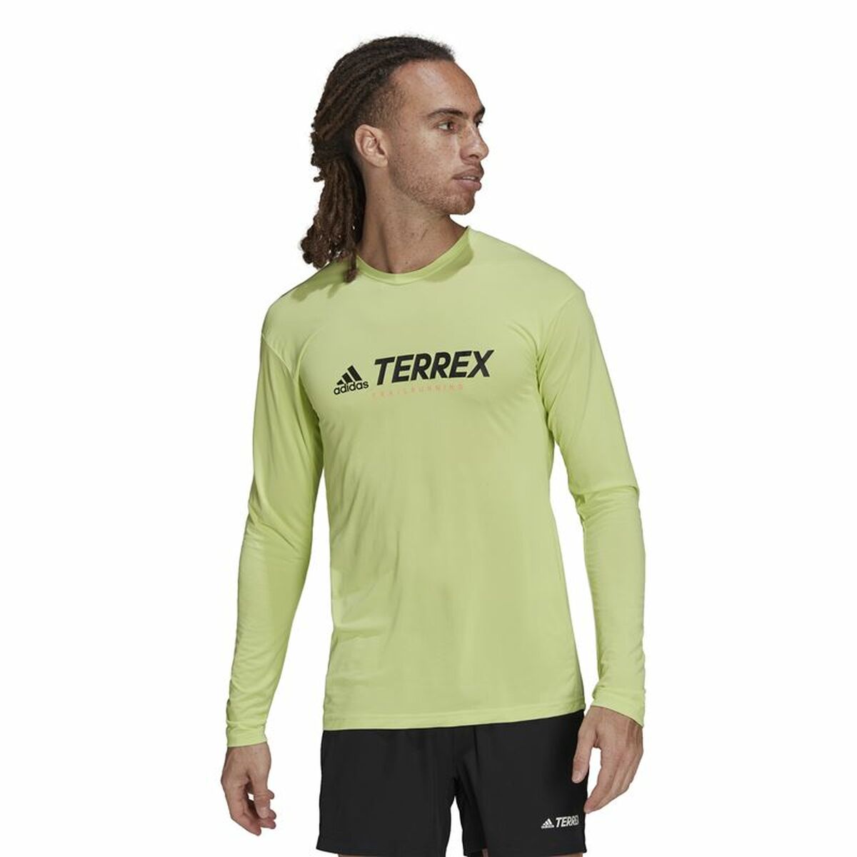 Рубашка с длинным рукавом мужская Adidas Terrex Primeblue Trail Лаймовый зеленый-6