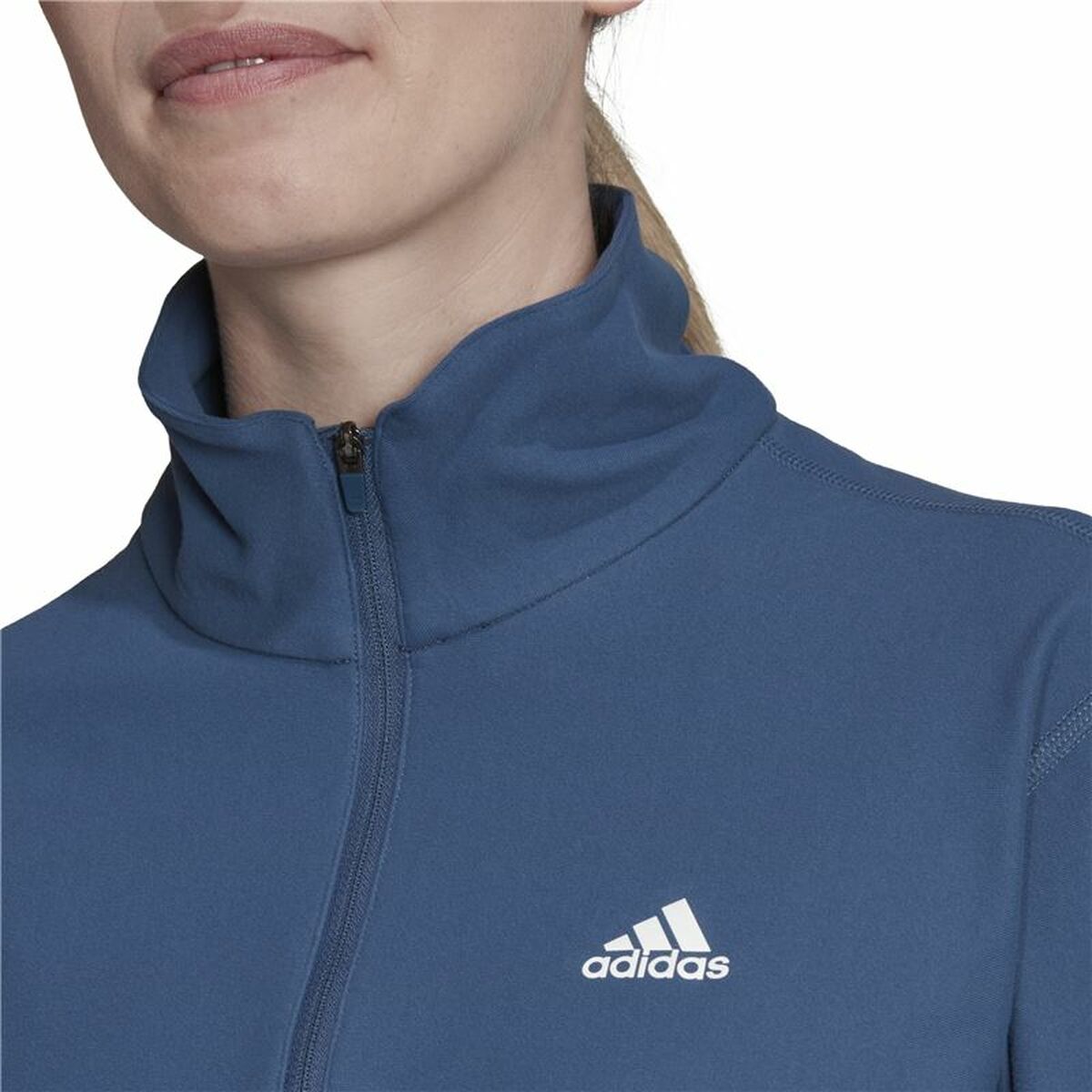 Женская рубашка с длинным рукавом Adidas Own the Run 1/2 Zip Индиго-4