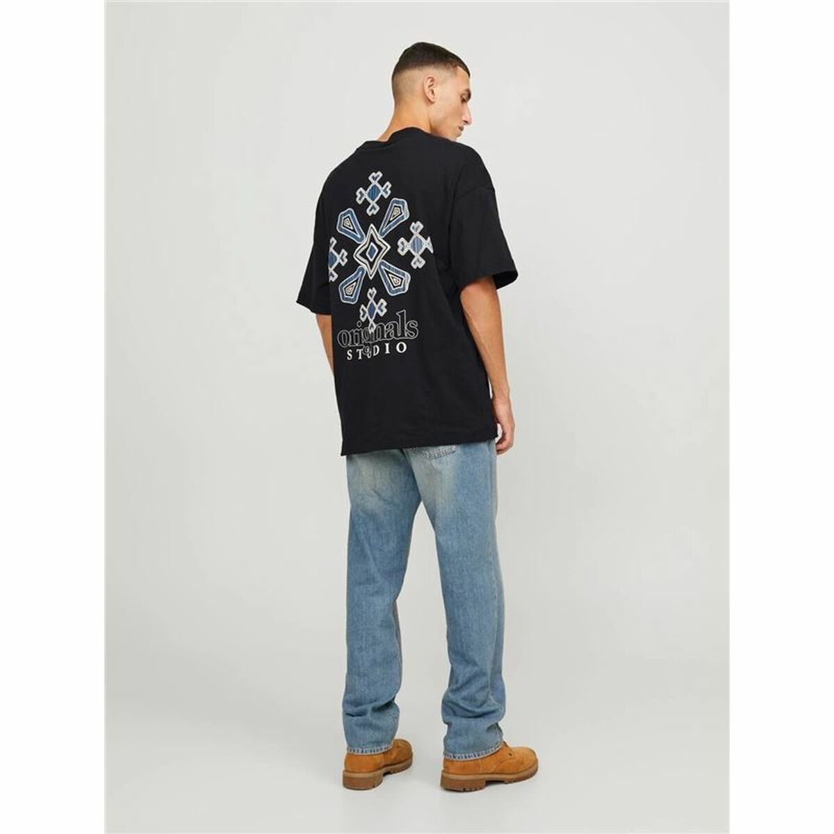 Футболка с коротким рукавом мужская Jack & Jones bari Back Чёрный Мужской-5