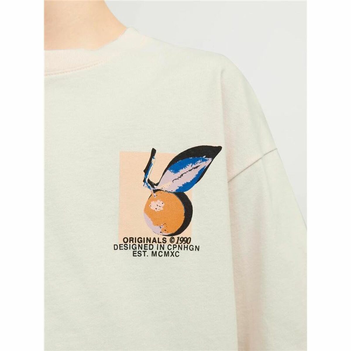 Детский Футболка с коротким рукавом Jack & Jones tampa Back Бежевый-5