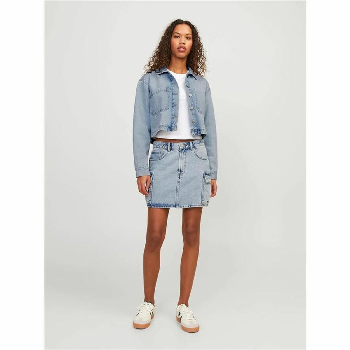 جاك وجونز Jxiris Mini Hw Cargo Skirt Blue-3