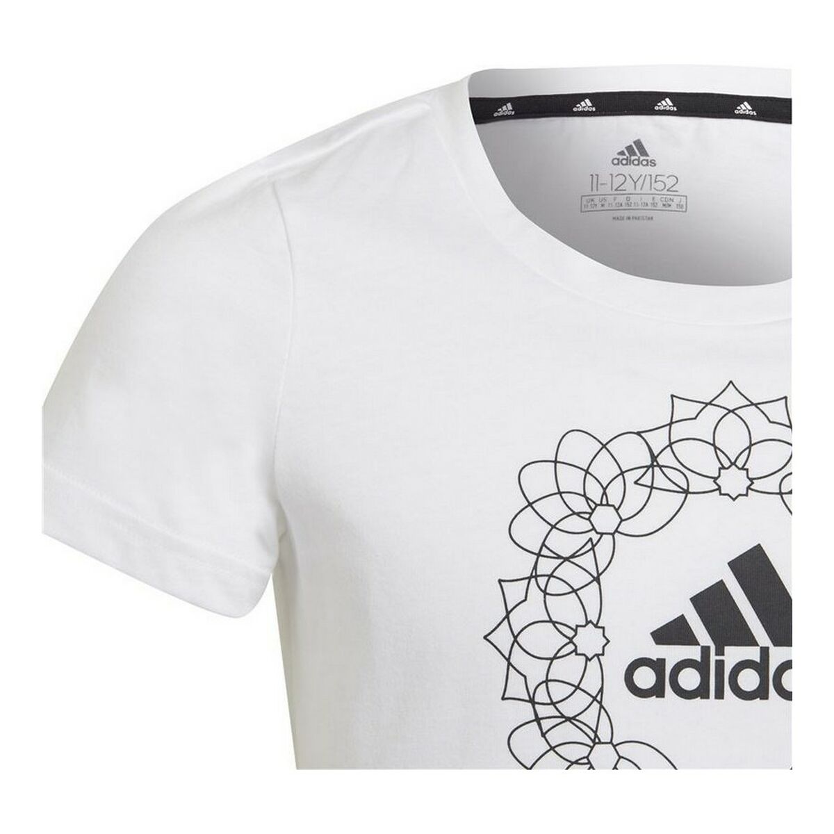 T-shirt à manches courtes pour enfants Adidas Graphic Blanc-3