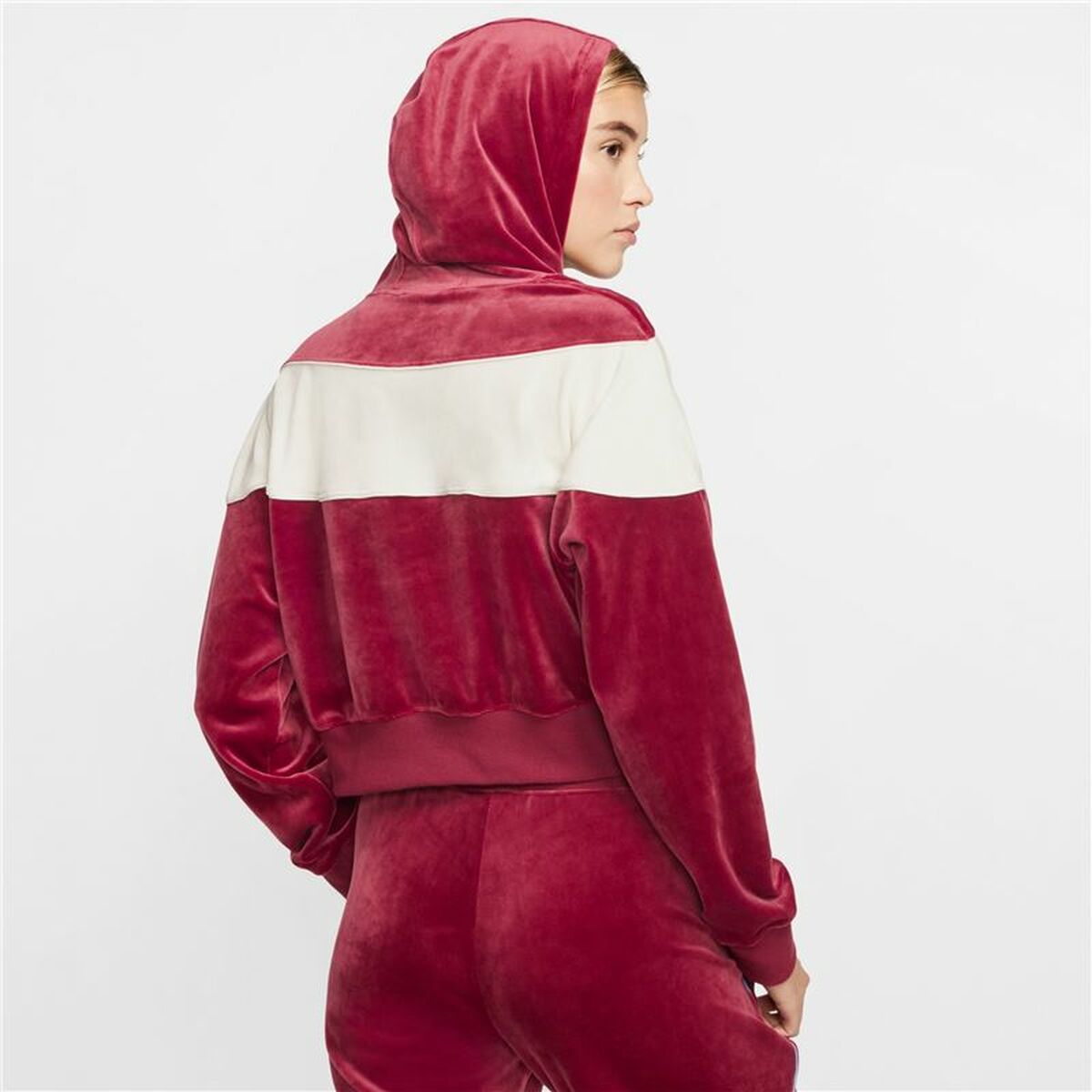 Толстовка с капюшоном женская Nike Sportswear Heritage Темно-красный-3
