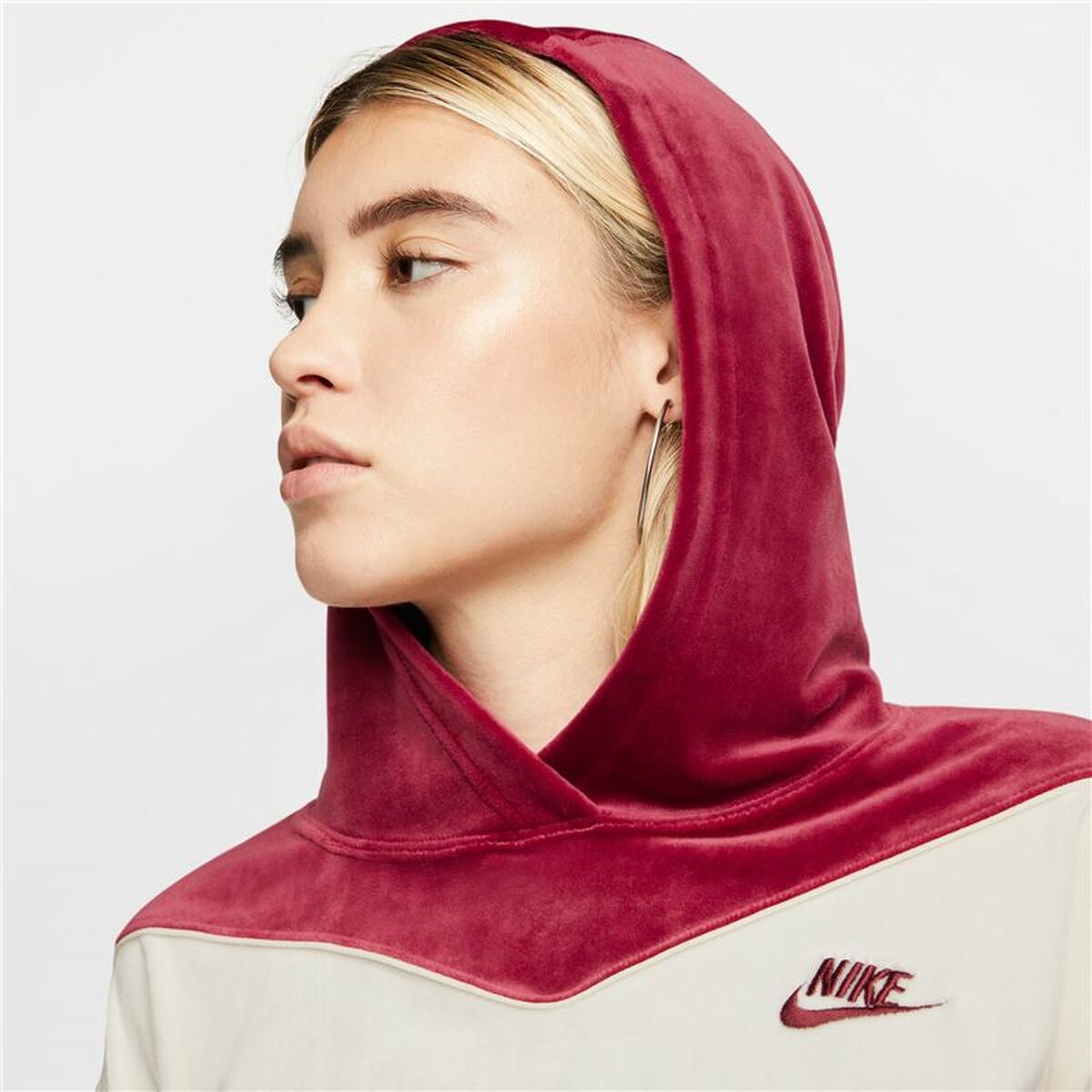 Толстовка с капюшоном женская Nike Sportswear Heritage Темно-красный-5