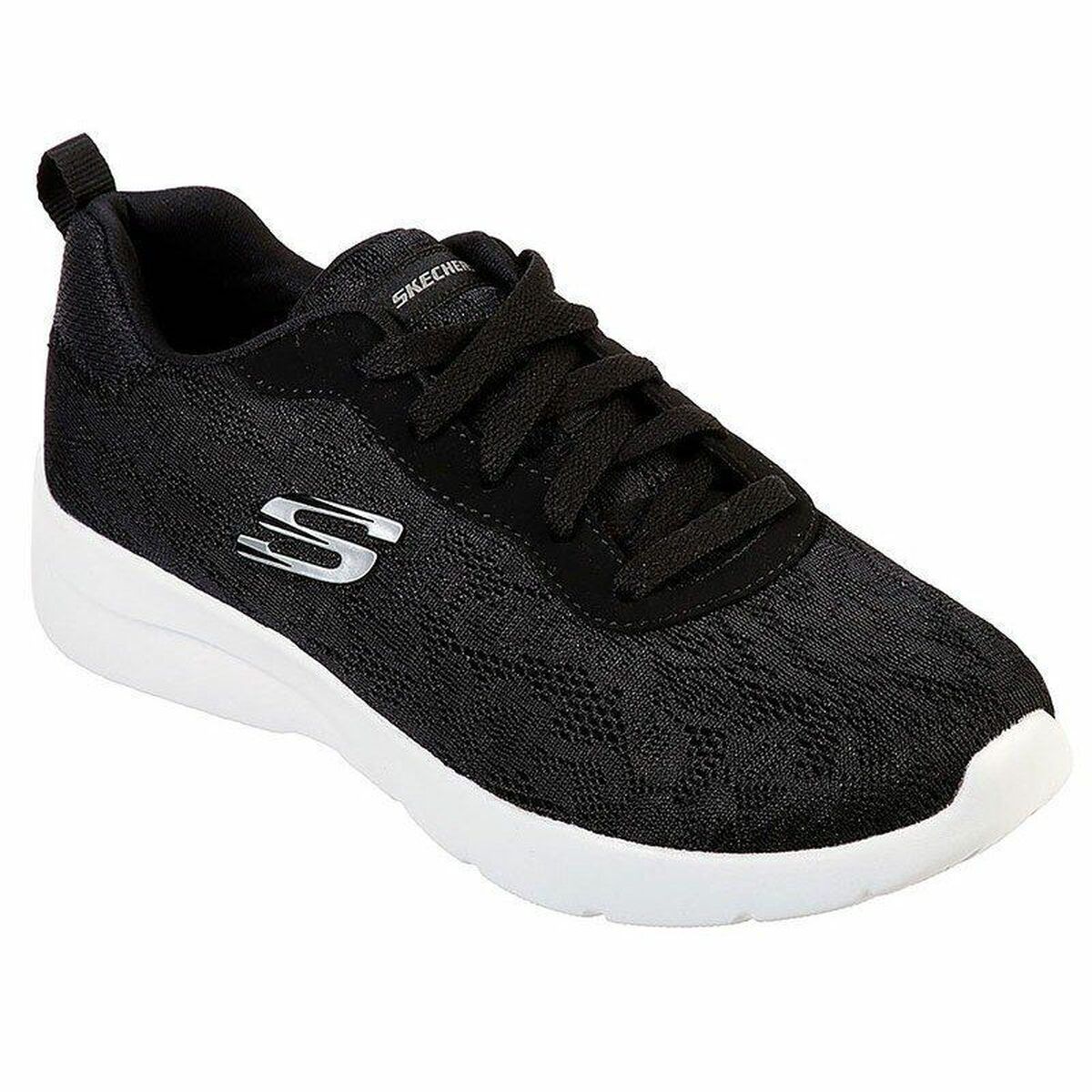 Женские спортивные кроссовки Skechers Floral Mesh Lace Up Чёрный-6