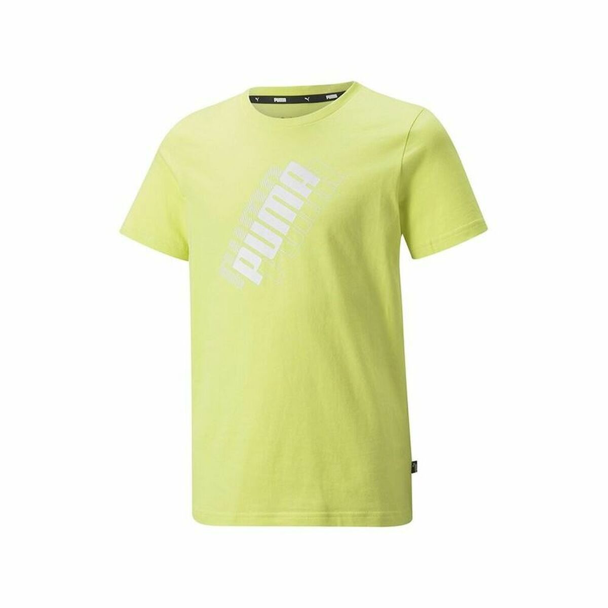 子供の半袖Tシャツプーマパワーロゴイエロー-3