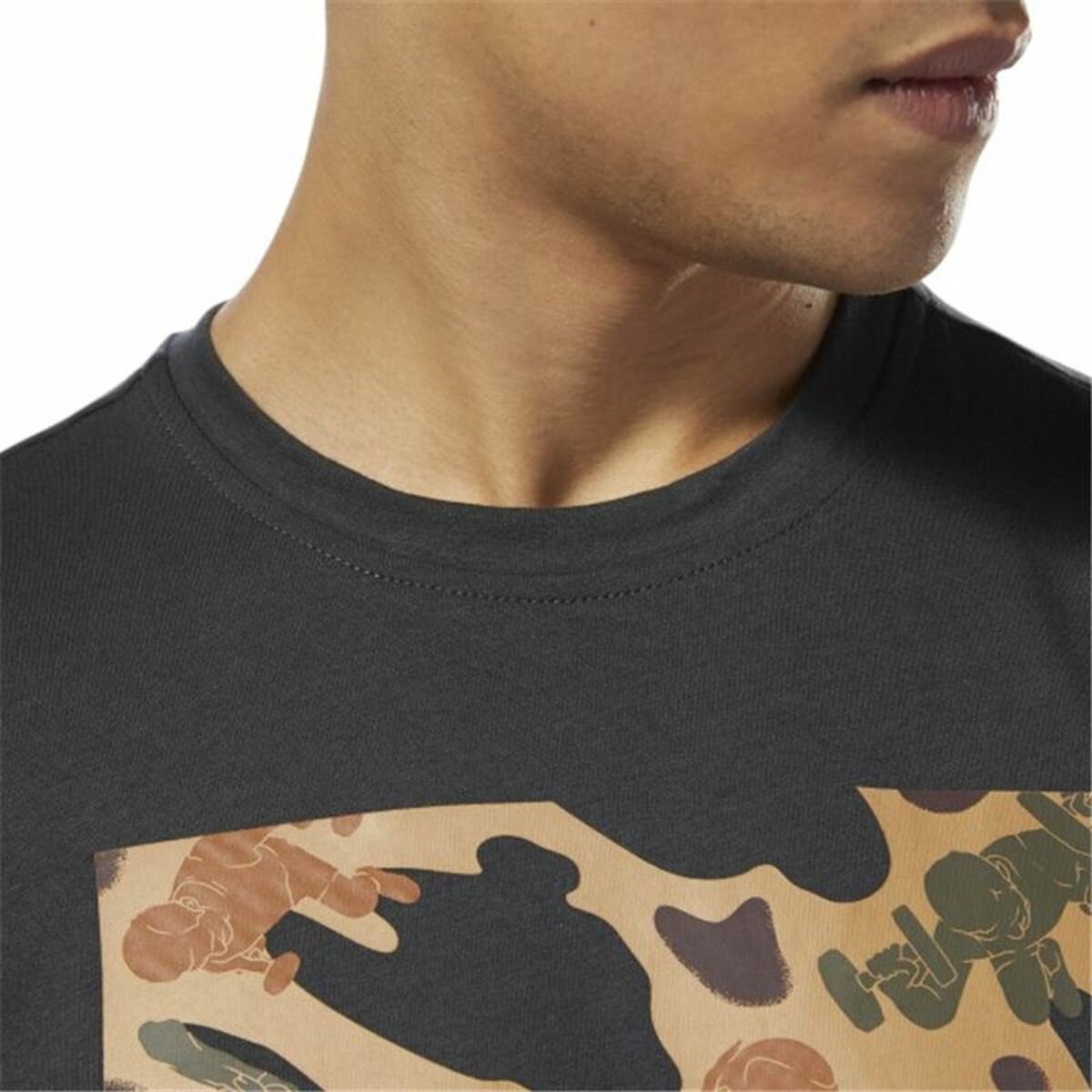 Camisa de manga curta masculino Reebok Sportswear Training Camuflagem Preto-8