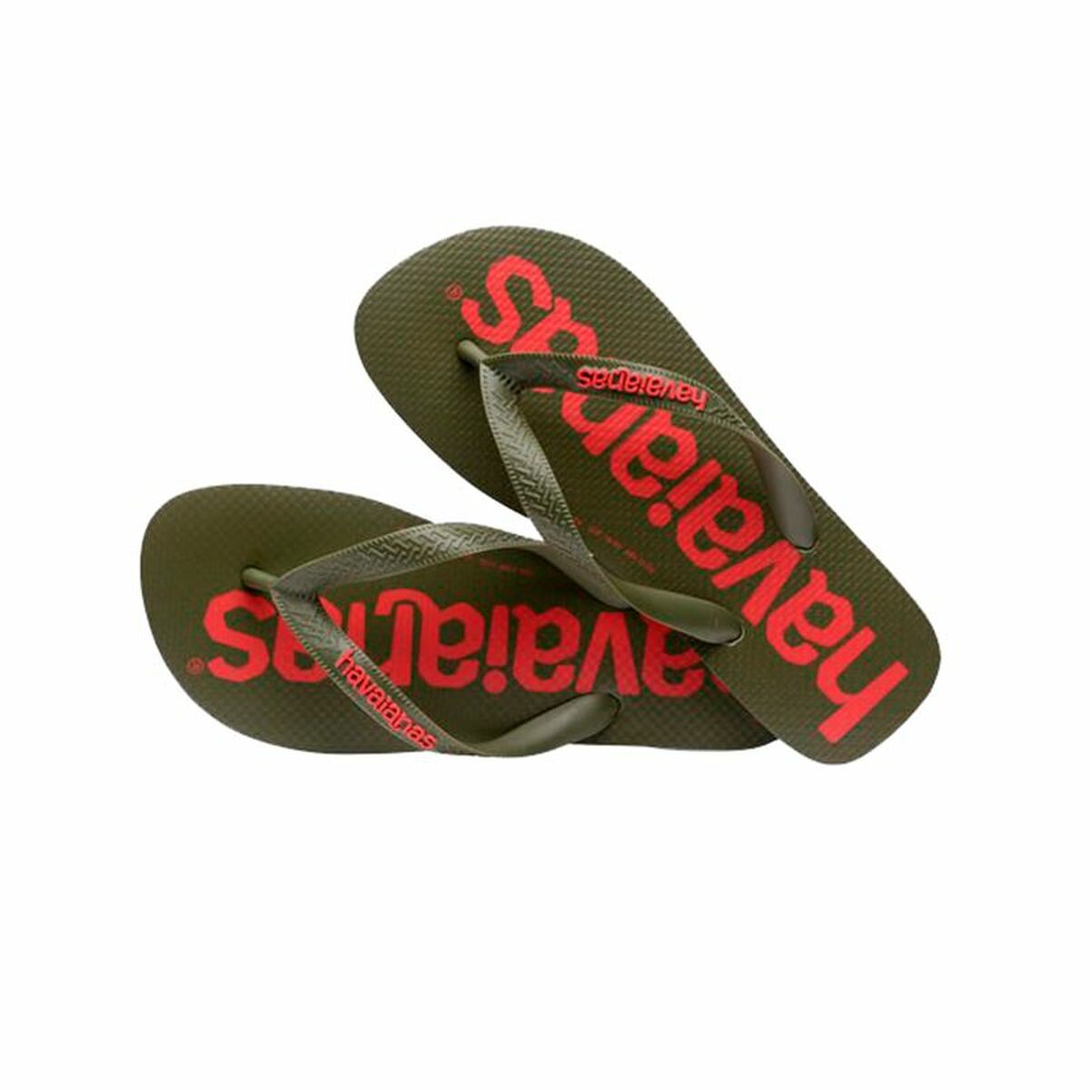 Шлепанцы для женщин Havaianas Top Logomania Красный Темно-зеленый Оливковое масло-3