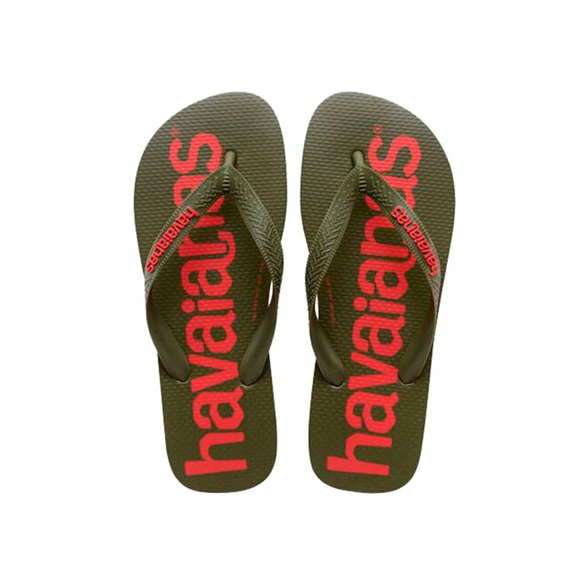 Шлепанцы для женщин Havaianas Top Logomania Красный Темно-зеленый Оливковое масло-4