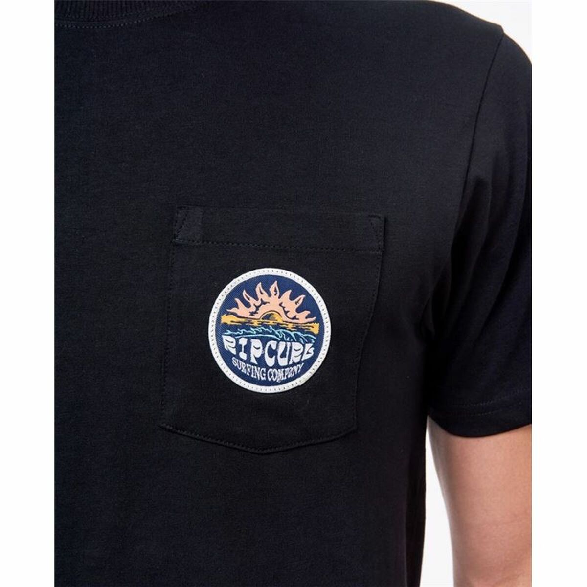 Футболка с коротким рукавом мужская Rip Curl Horizon Badge Чёрный Мужской-3