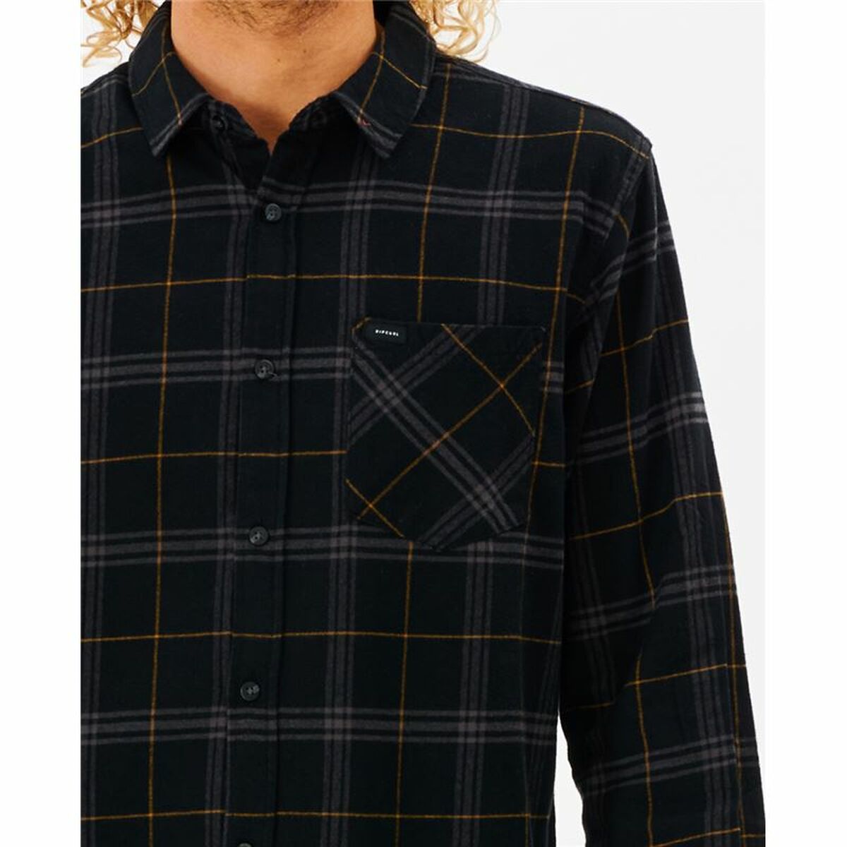Рубашка с длинным рукавом мужская Rip Curl Checked in Flannel Franela Чёрный-5