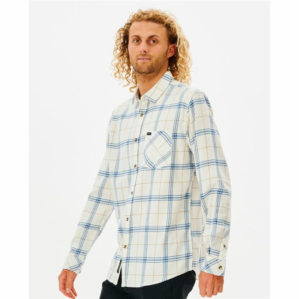 Рубашка с длинным рукавом мужская Rip Curl Checked in Flannel Franela Белый-3