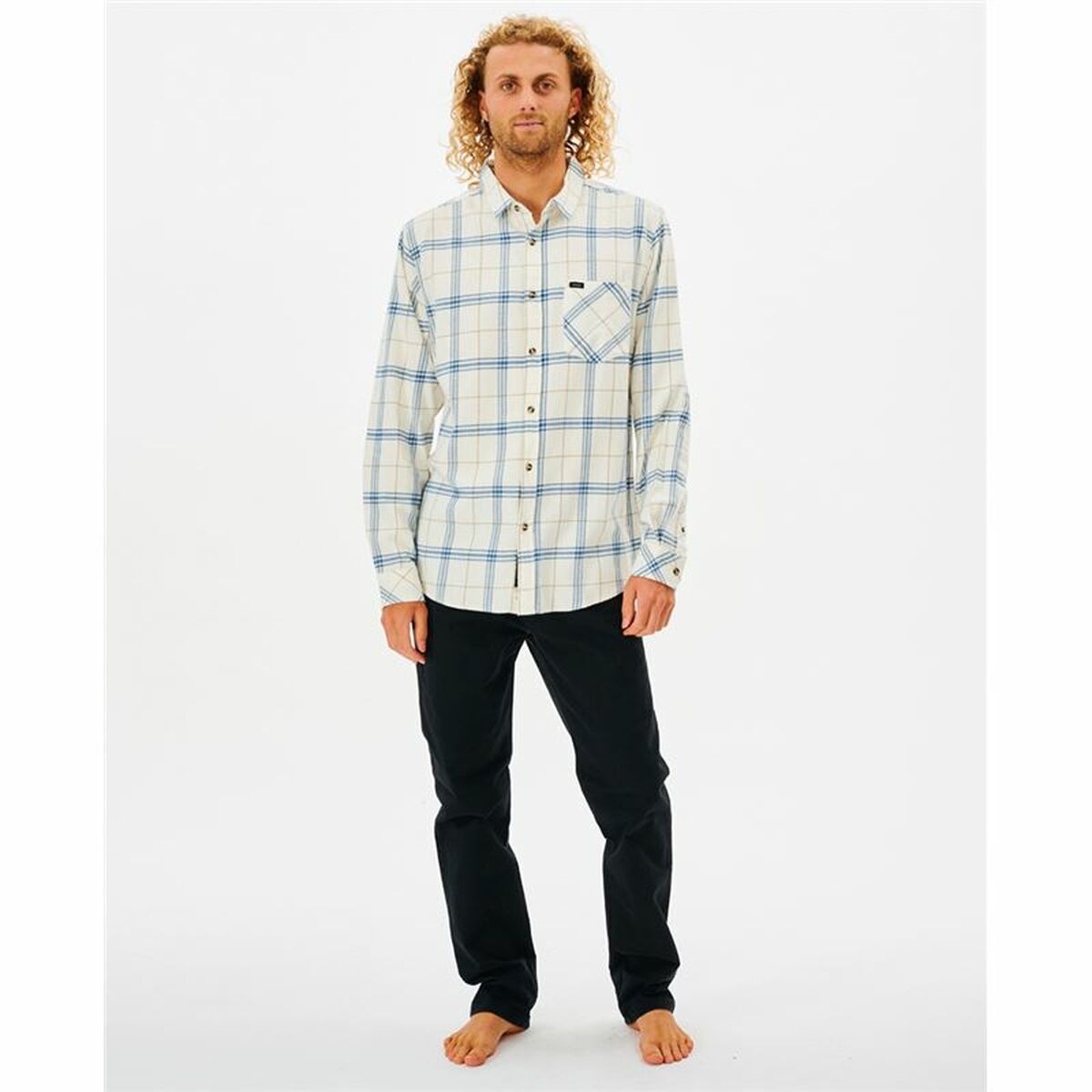 Рубашка с длинным рукавом мужская Rip Curl Checked in Flannel Franela Белый-4
