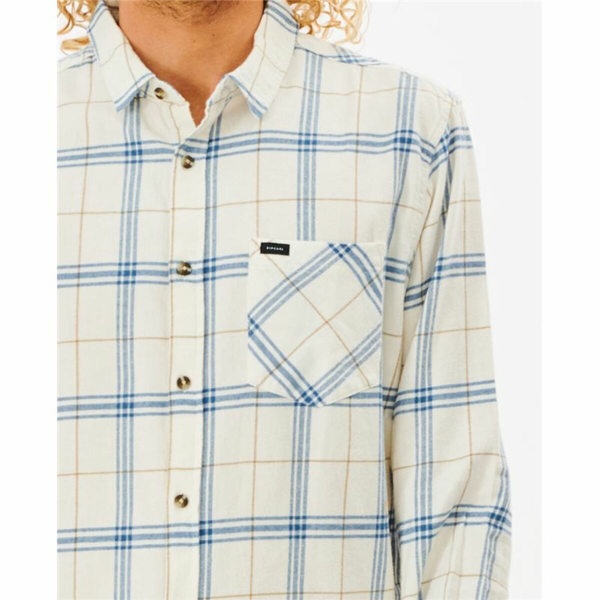 Рубашка с длинным рукавом мужская Rip Curl Checked in Flannel Franela Белый-5