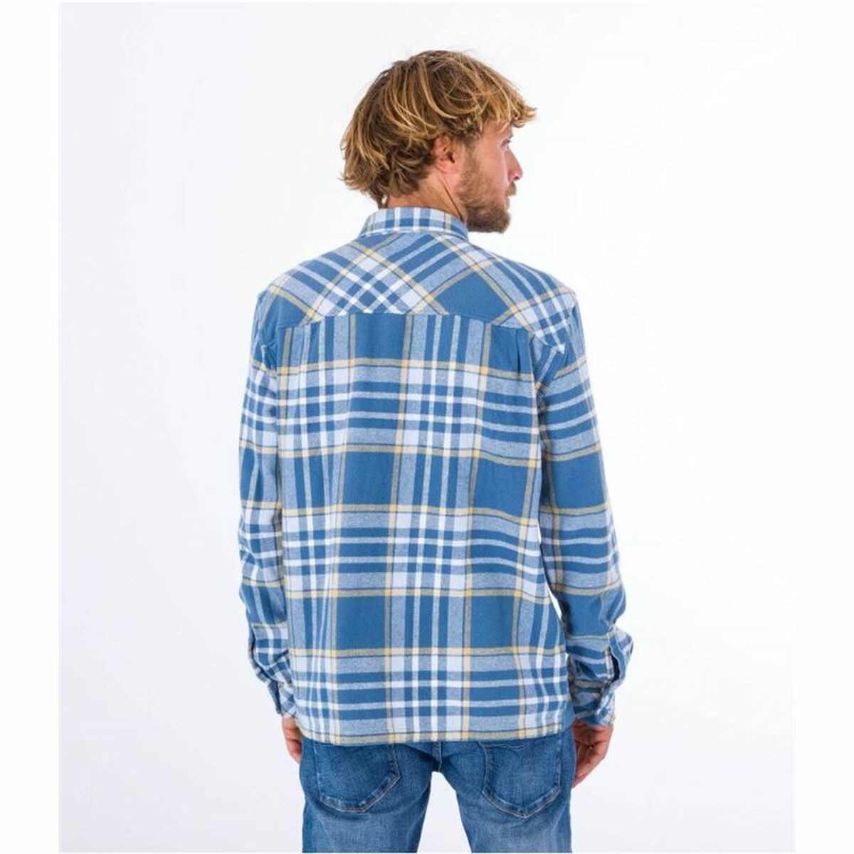 Рубашка с длинным рукавом мужская Hurley Santa Cruz Синий-2