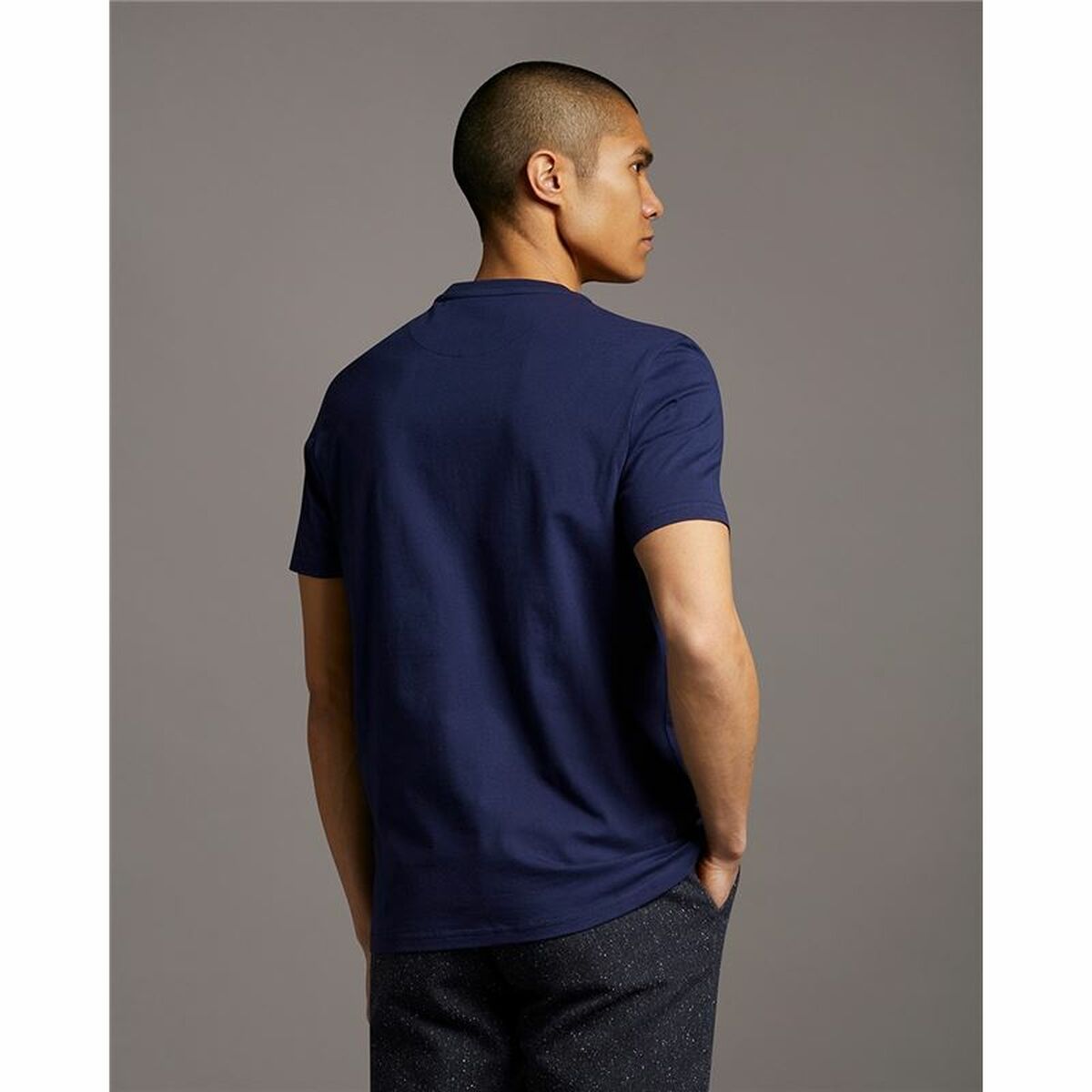 T-shirt à manches courtes pour homme Lyle & Scott V1-Plain Bleu foncé pour homme-2