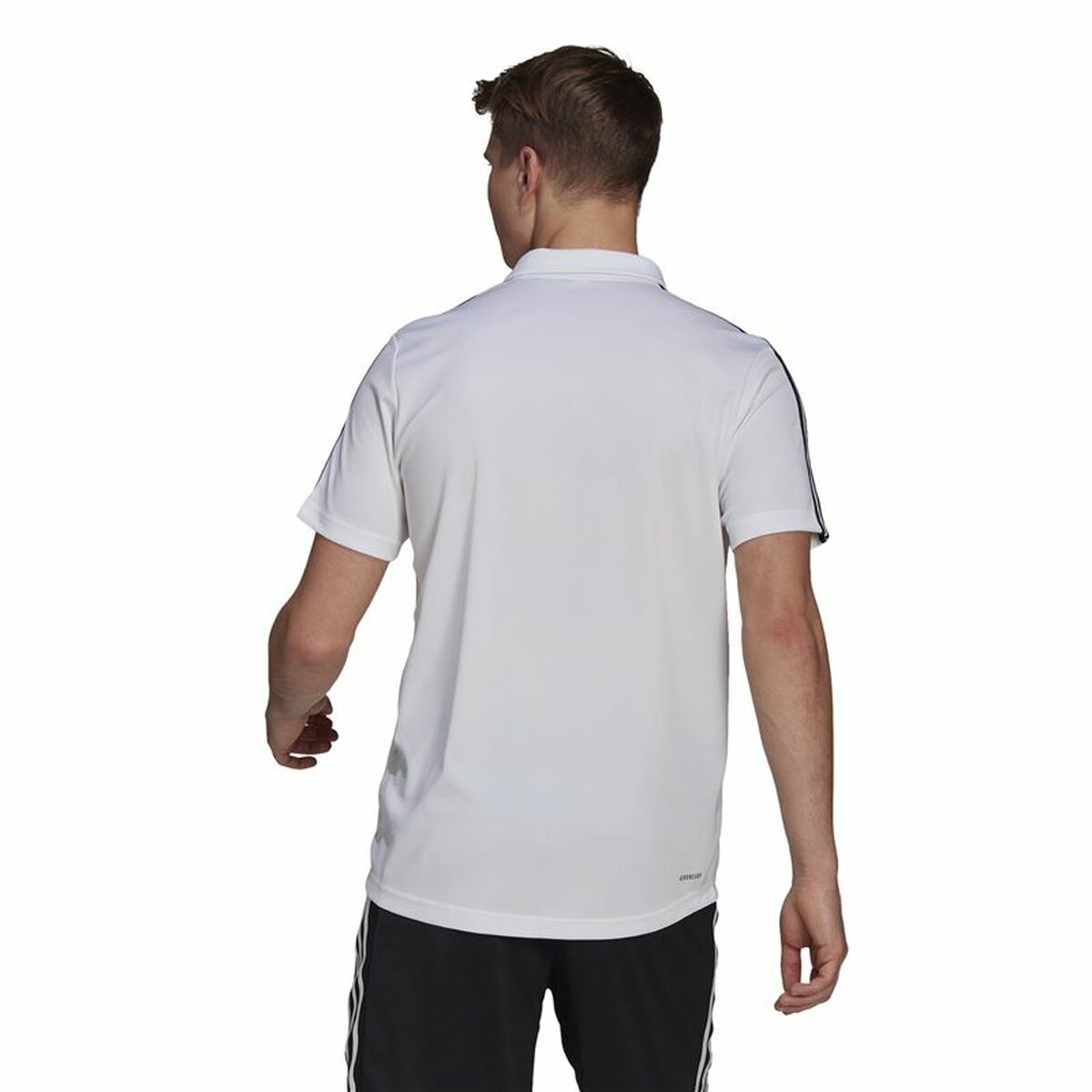 Поло с коротким рукавом мужское Adidas Primeblue 3 Stripes Белый-5