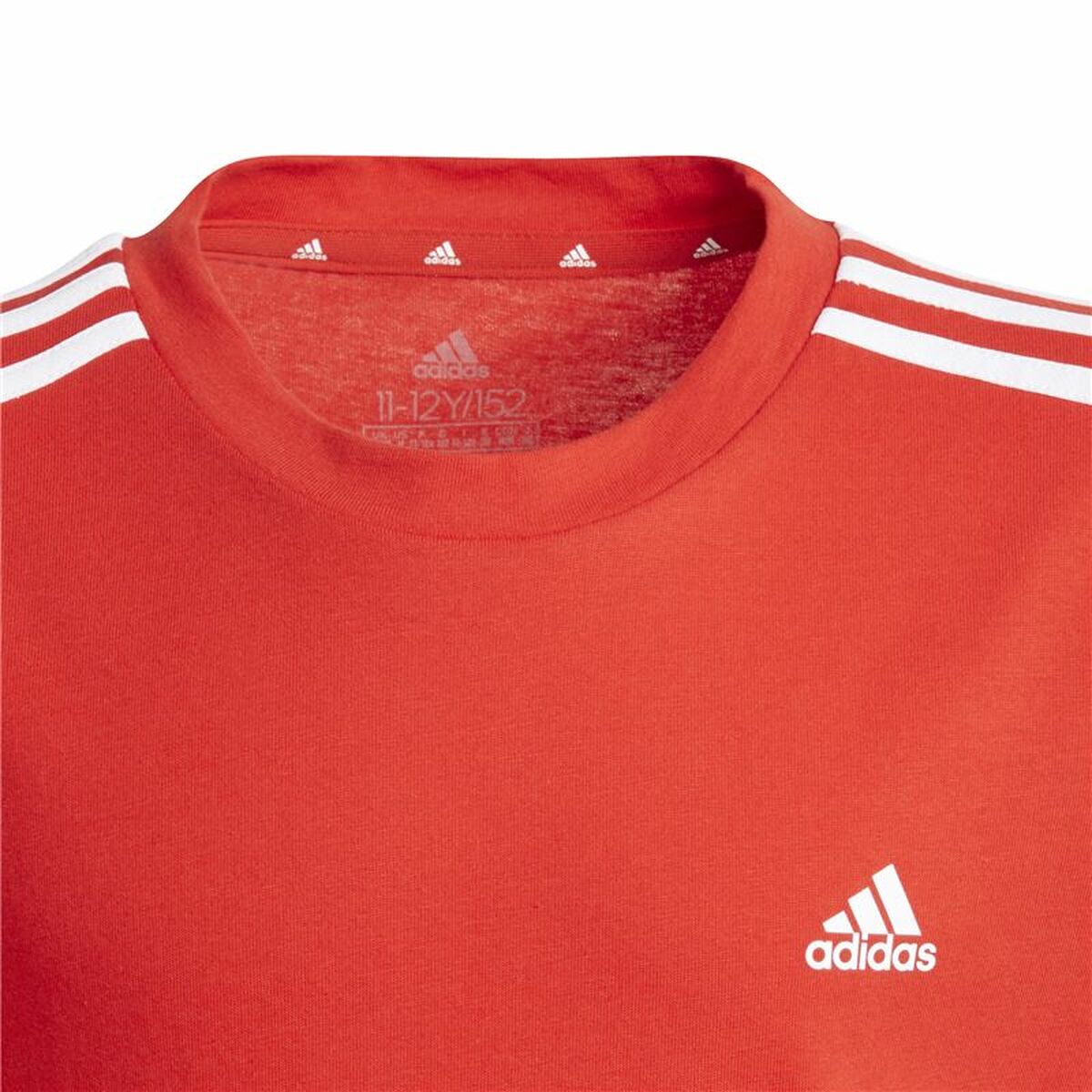 T-shirt à manches courtes Adidas Essentiels 3 Bandas Rouge-4