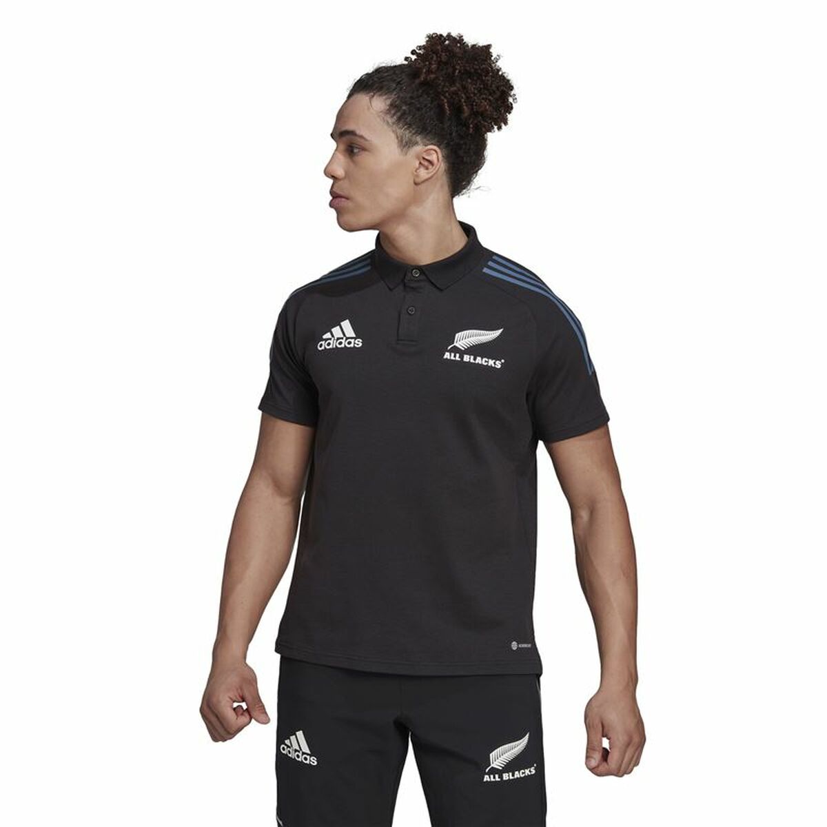 Поло с коротким рукавом мужское Adidas All Black Чёрный-2