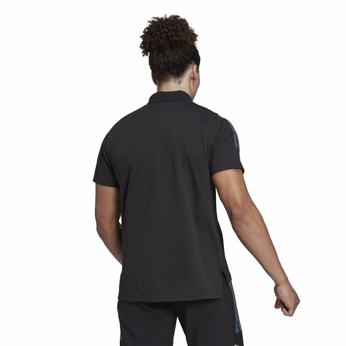 Поло с коротким рукавом мужское Adidas All Black Чёрный-3