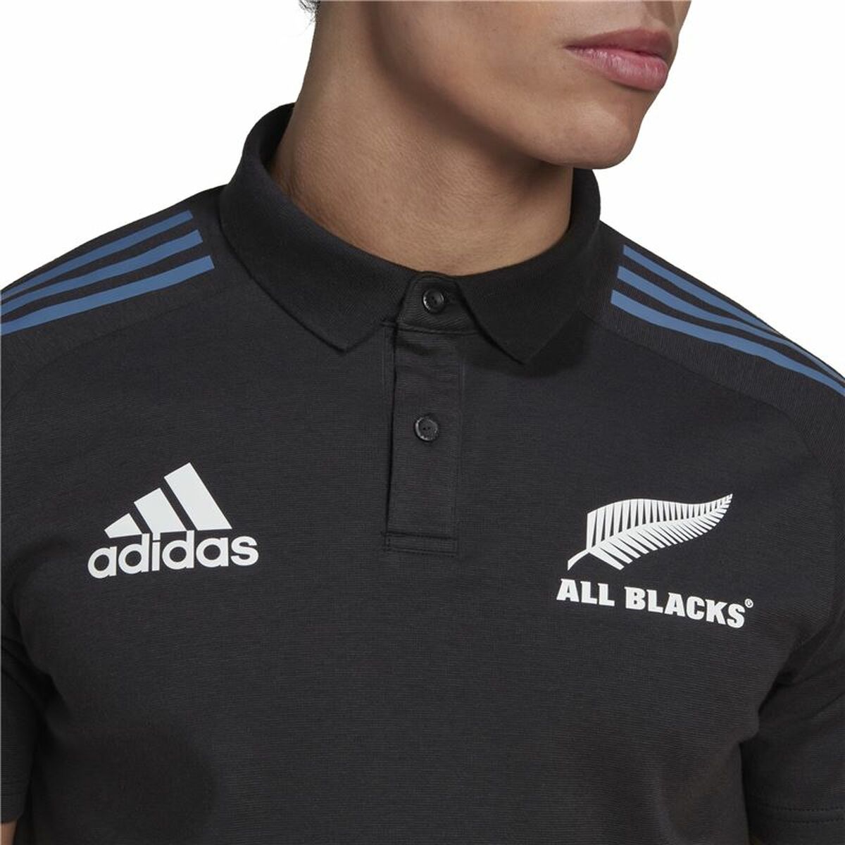 Поло с коротким рукавом мужское Adidas All Black Чёрный-5