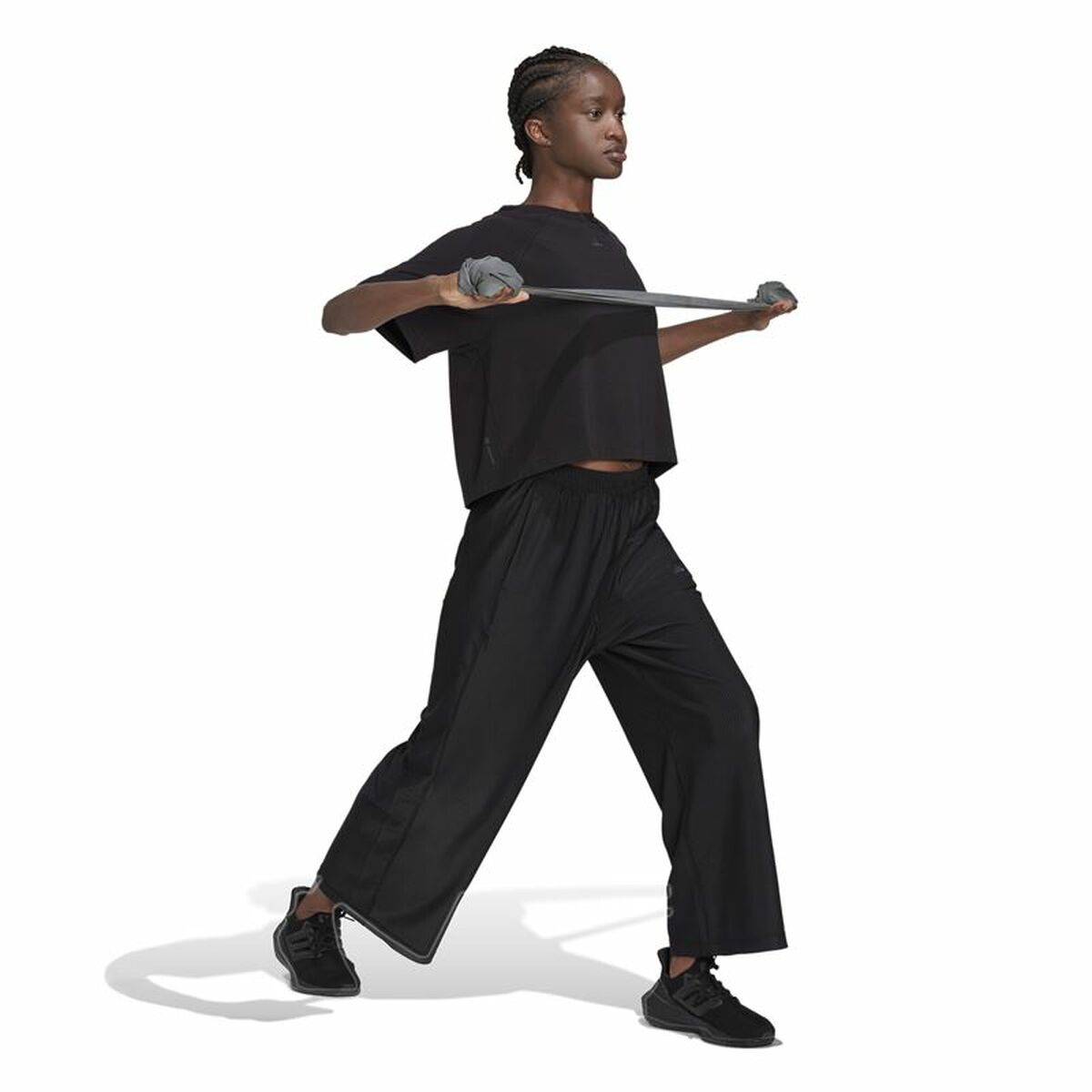 Футболка с коротким рукавом женская Adidas Aeroready Wrap-Back Чёрный-4