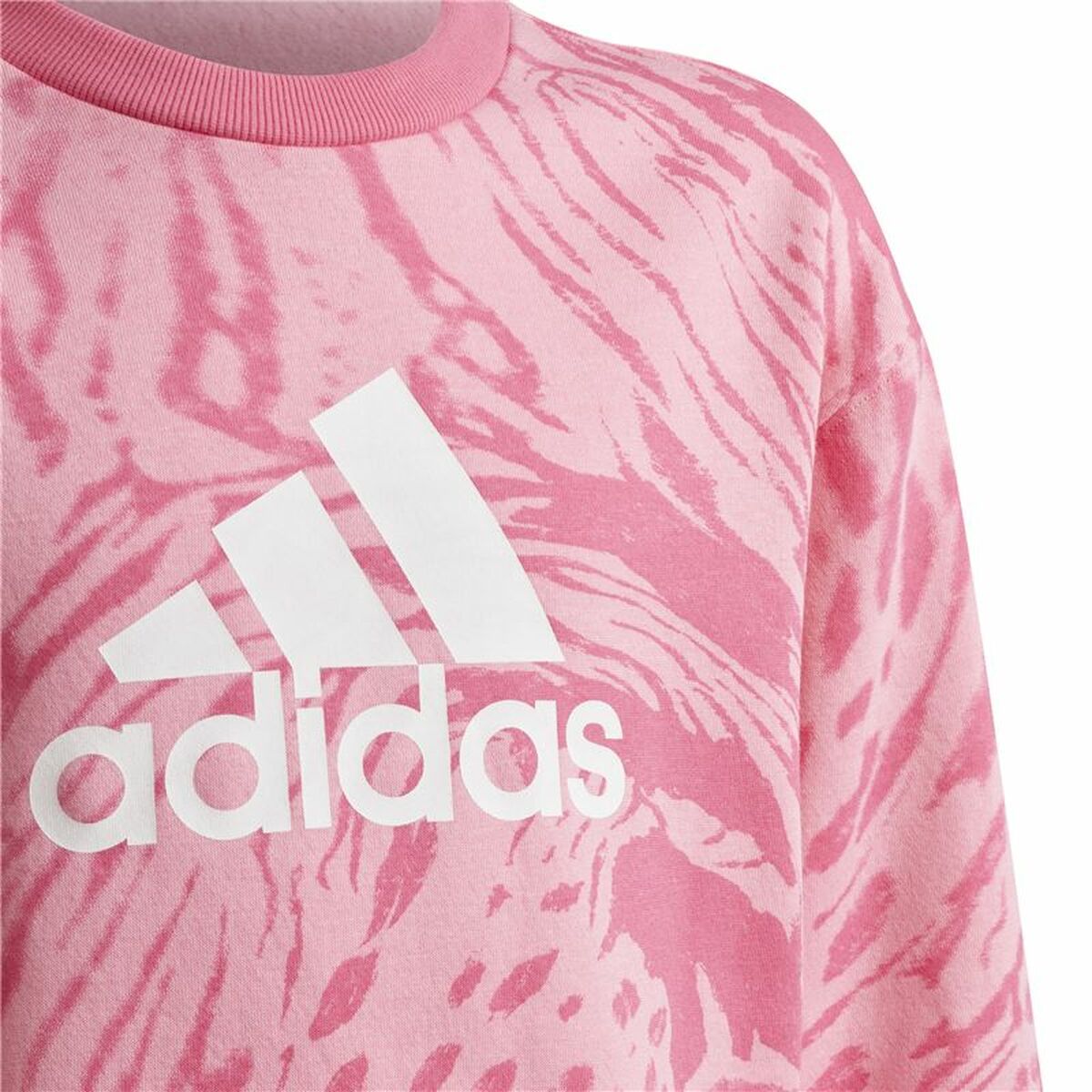 Толстовка без капюшона для девочек Adidas Future Icons Hybrid Animal Розовый-5