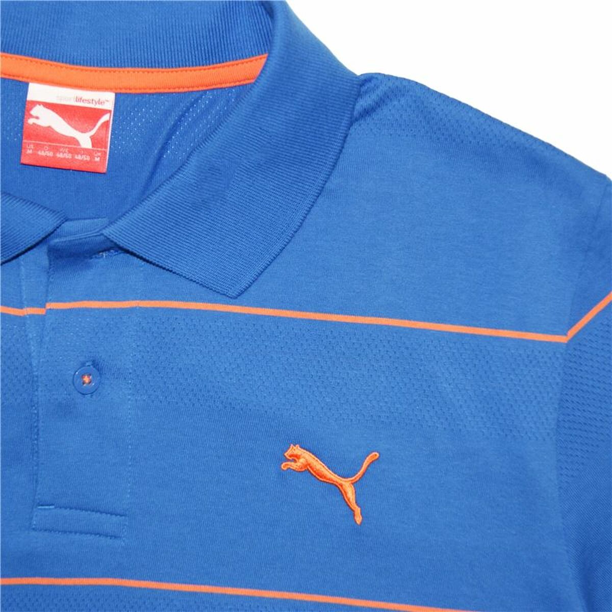 Поло с коротким рукавом мужское Puma Jacquard Синий-2