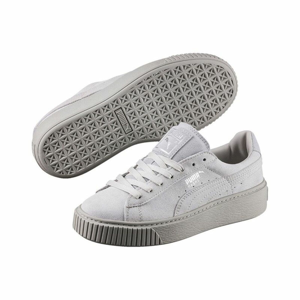 Puma Basket Platform Reset Women's Sports Sneakers White-5