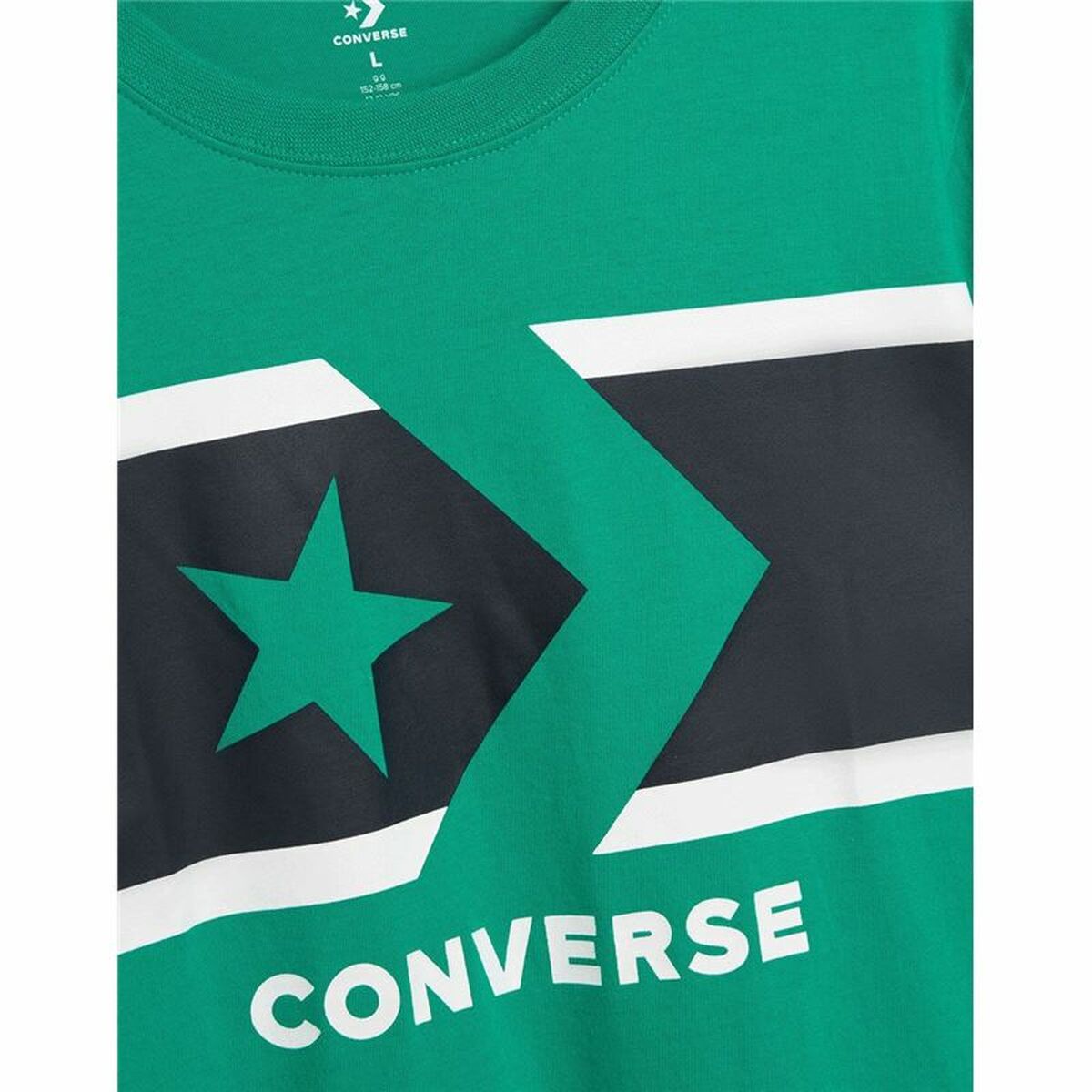 Детский Футболка с коротким рукавом Converse Stripe Star Chevron  Зеленый-5