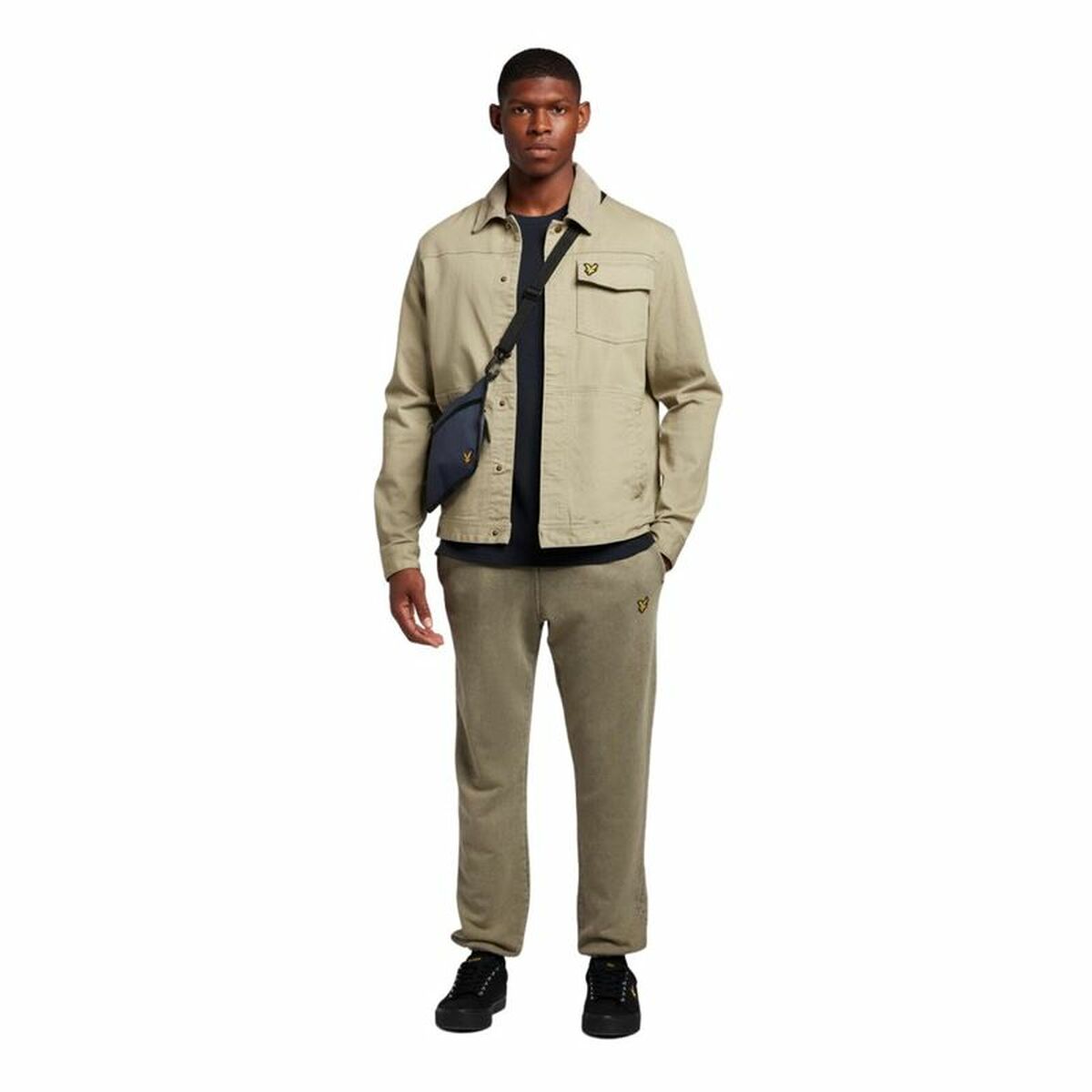 Рубашка с длинным рукавом мужская Lyle & Scott Cord Collar Trucker Бежевый-2
