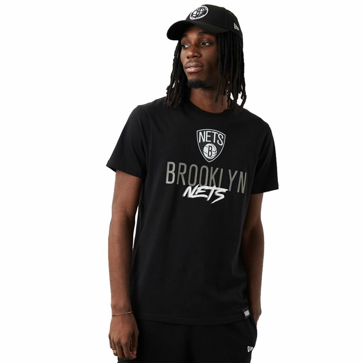 T-shirt manches courtes homme New Era Brooklyn Nets NBA Script Noir-2