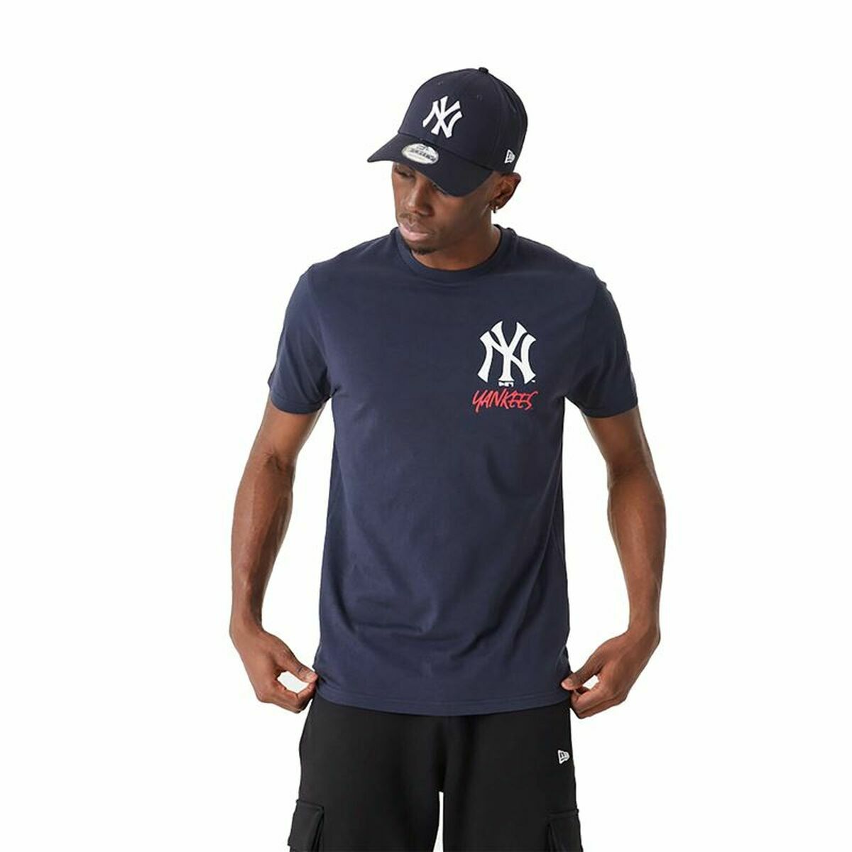Camisa de manga curta masculino New Era New York Yankees Azul-4