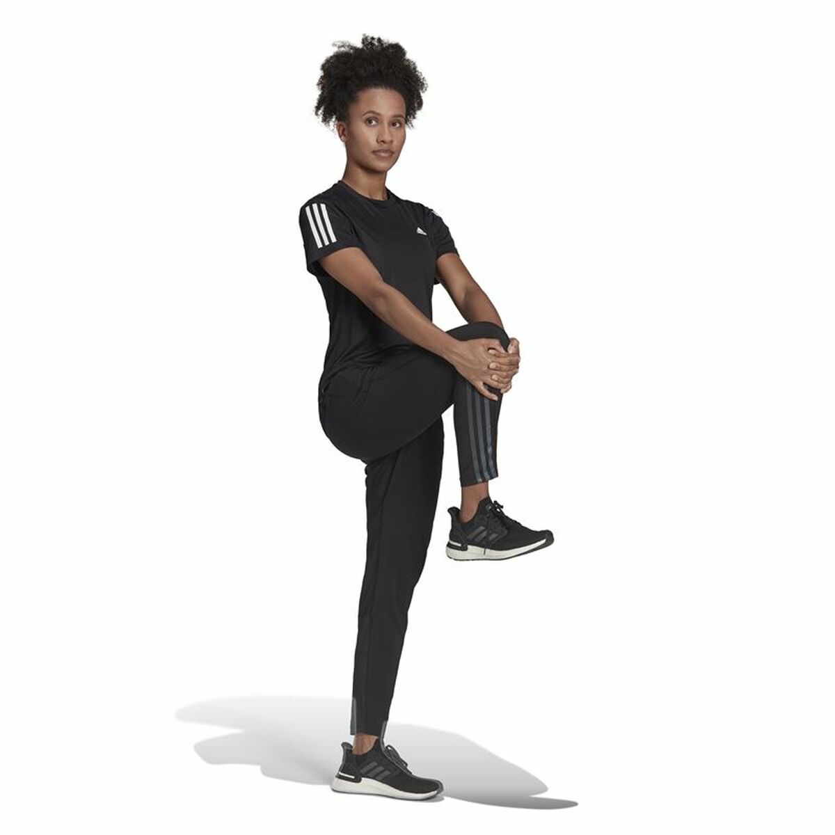 Футболка с коротким рукавом женская Adidas Own the Run Чёрный-3
