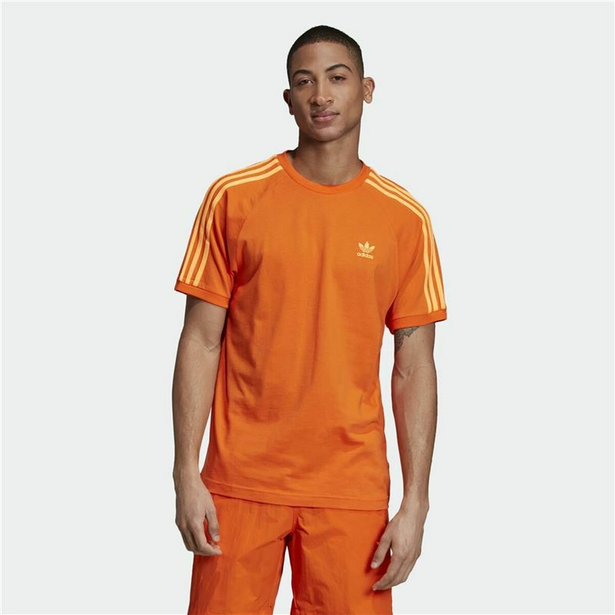 Футболка с коротким рукавом мужская Adidas 3 Stripes Оранжевый-2