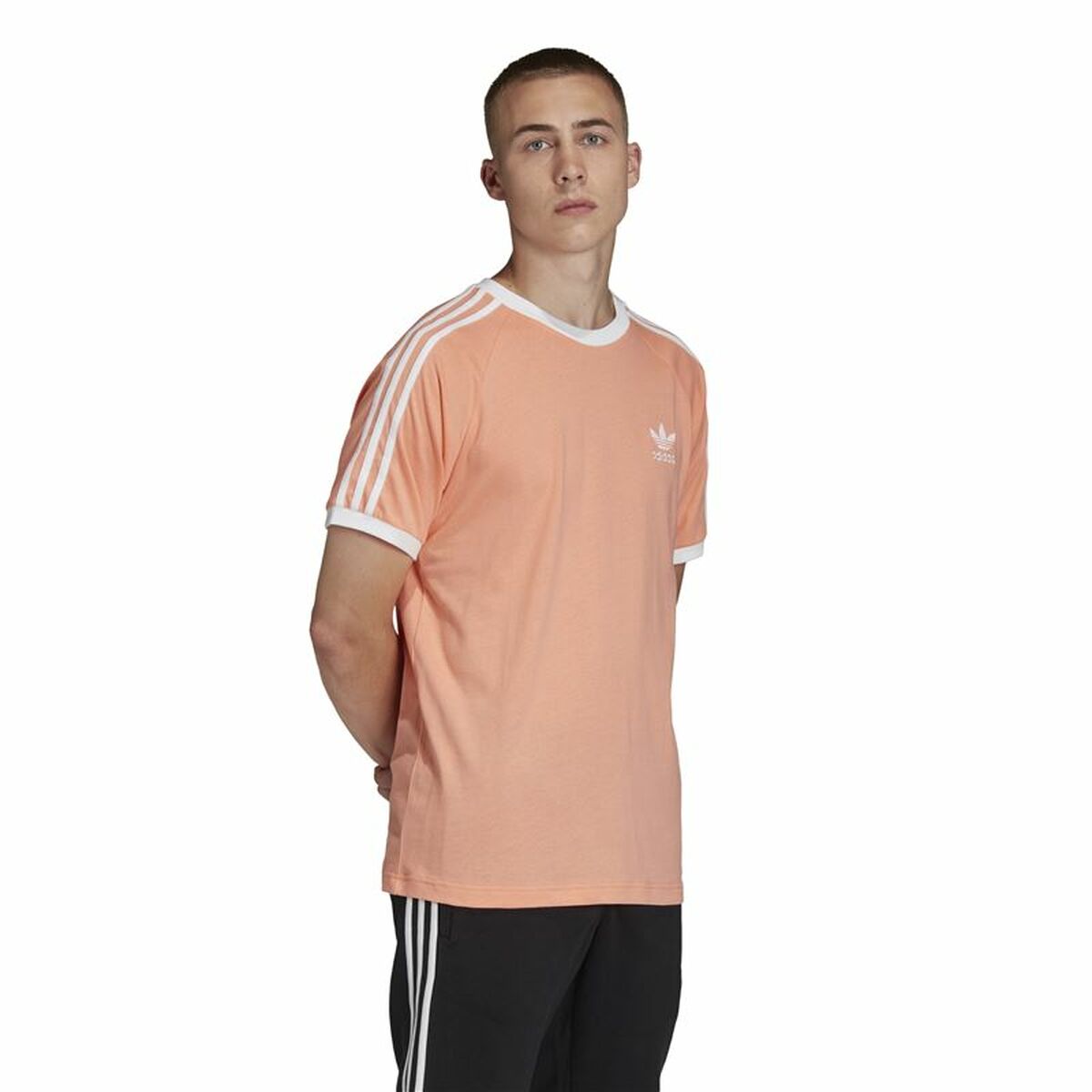 Футболка с коротким рукавом мужская Adidas 3 stripes Лососевый-5