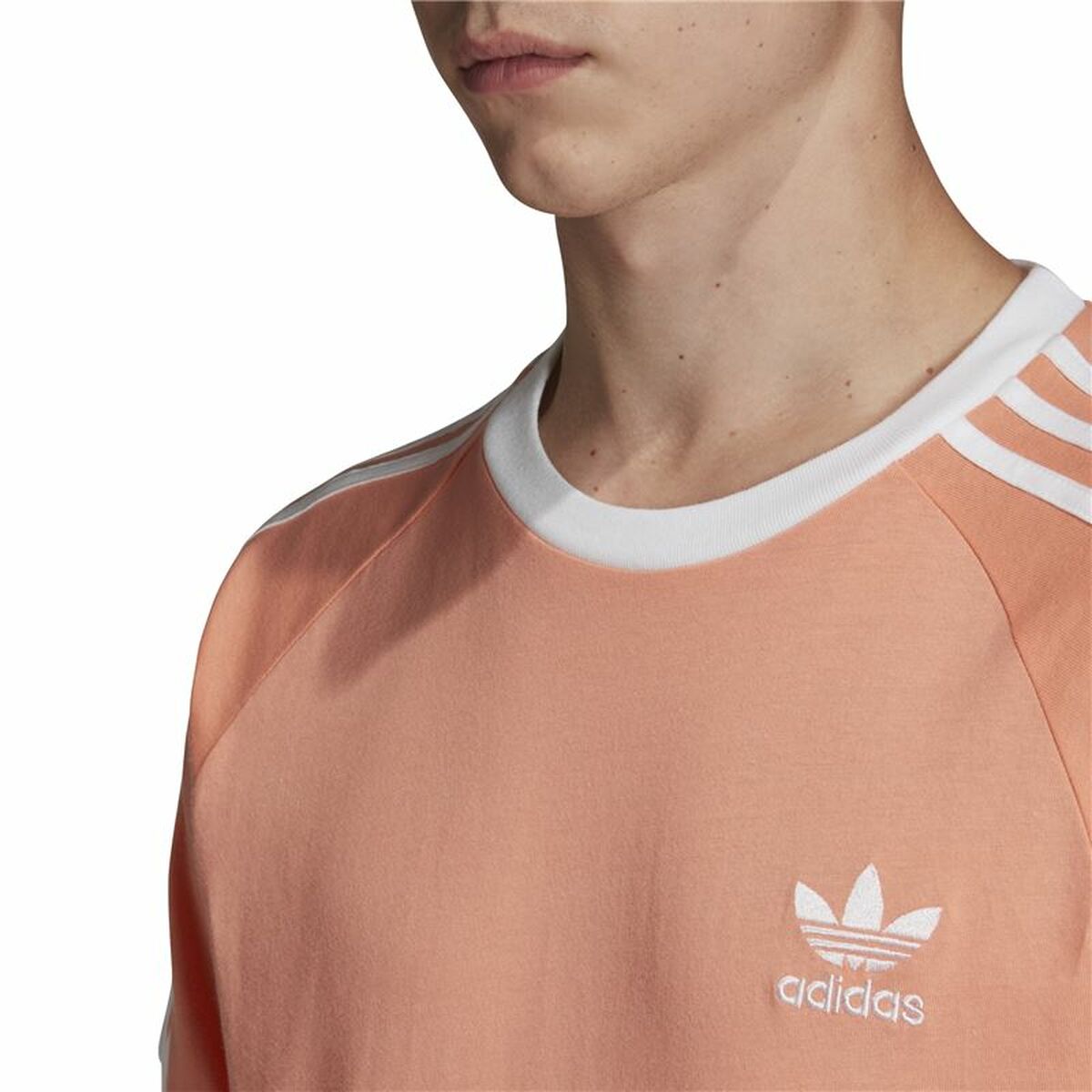 Футболка с коротким рукавом мужская Adidas 3 stripes Лососевый-7